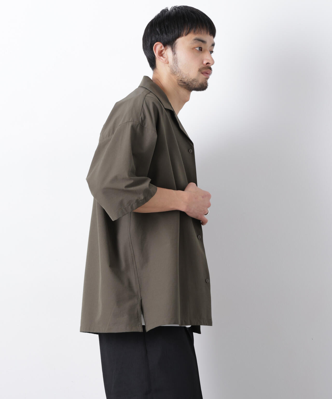 ストレッチワイド オープンカラーシャツ 半袖