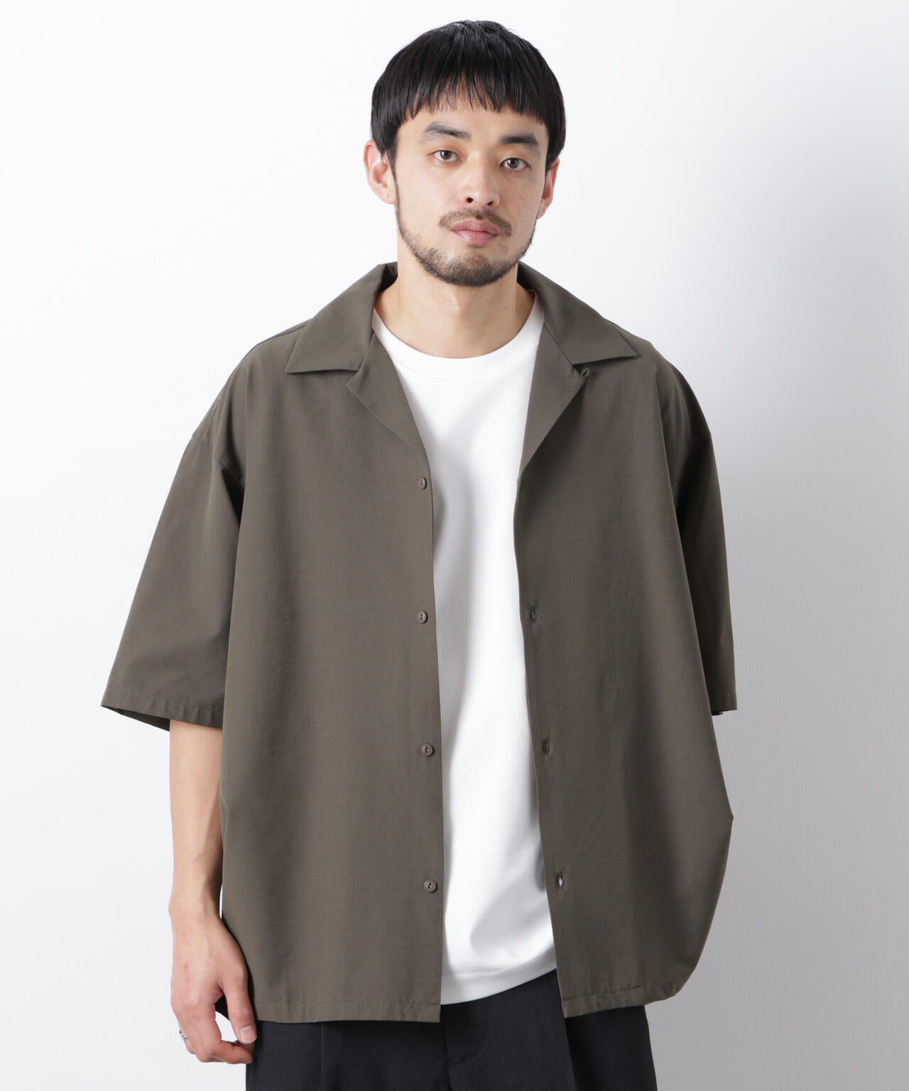 ストレッチワイド オープンカラーシャツ 半袖
