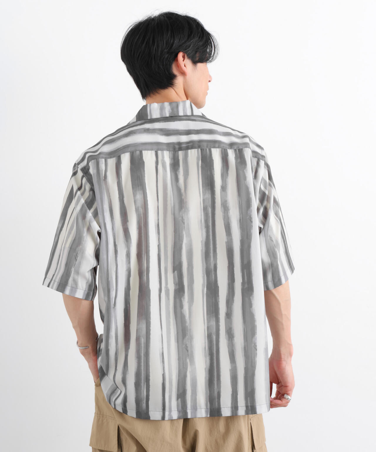 デザインストライプシャツ 半袖
