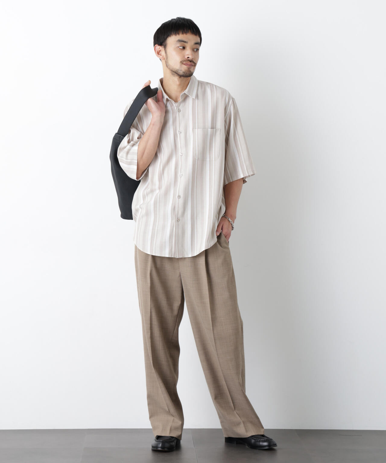 マルチストライプシャツ 半袖