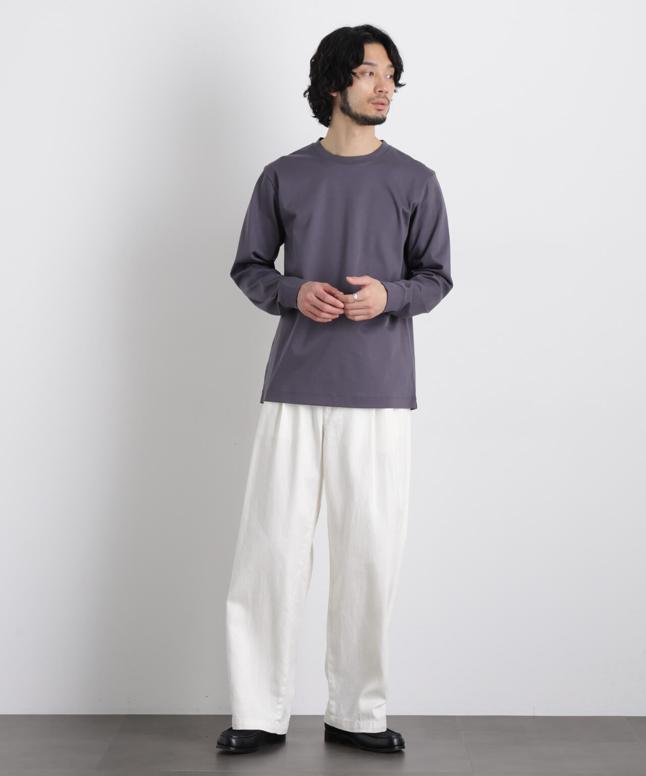 アンチスメルクルーネックTシャツ 長袖