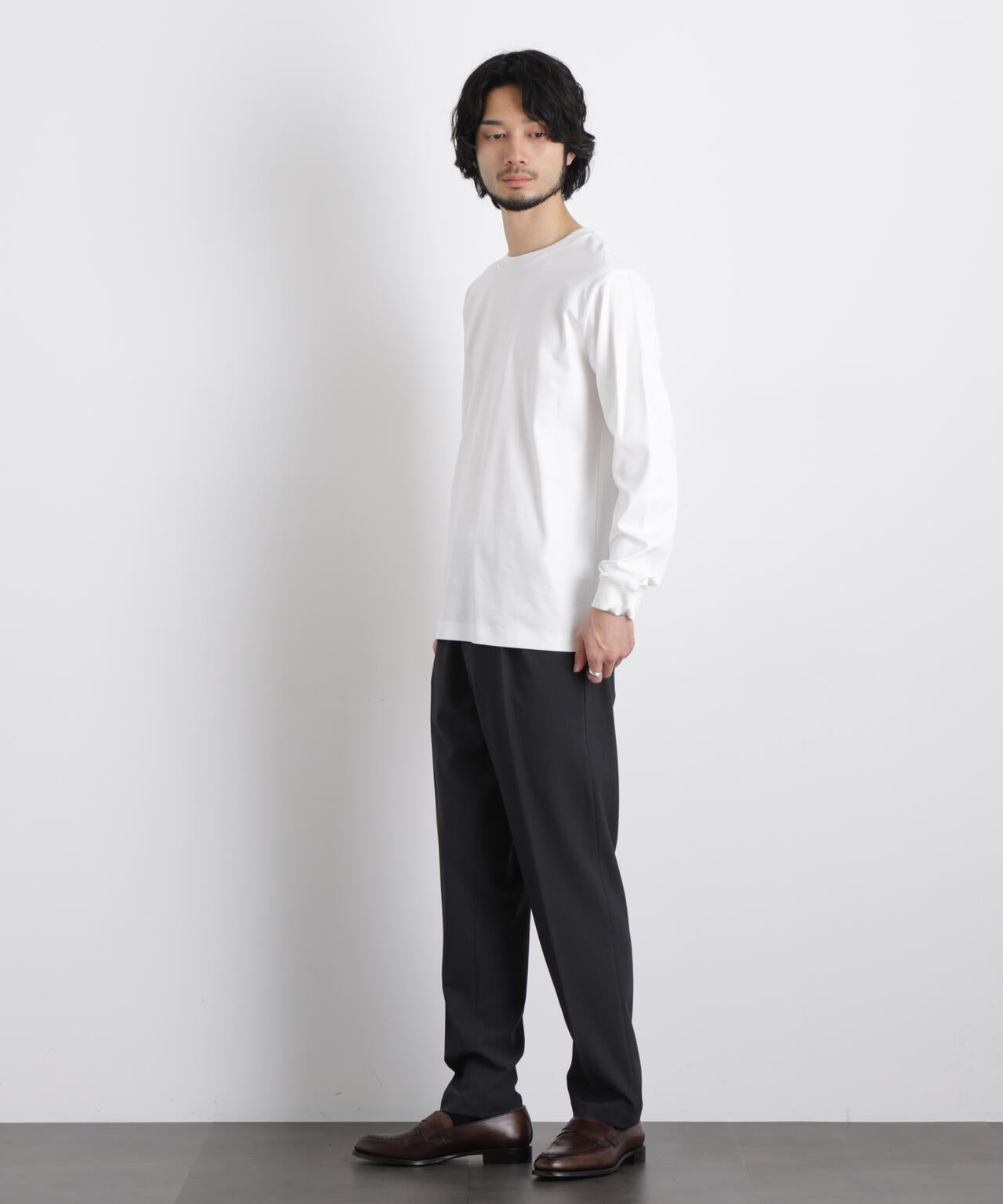 アンチスメルクルーネックTシャツ 長袖