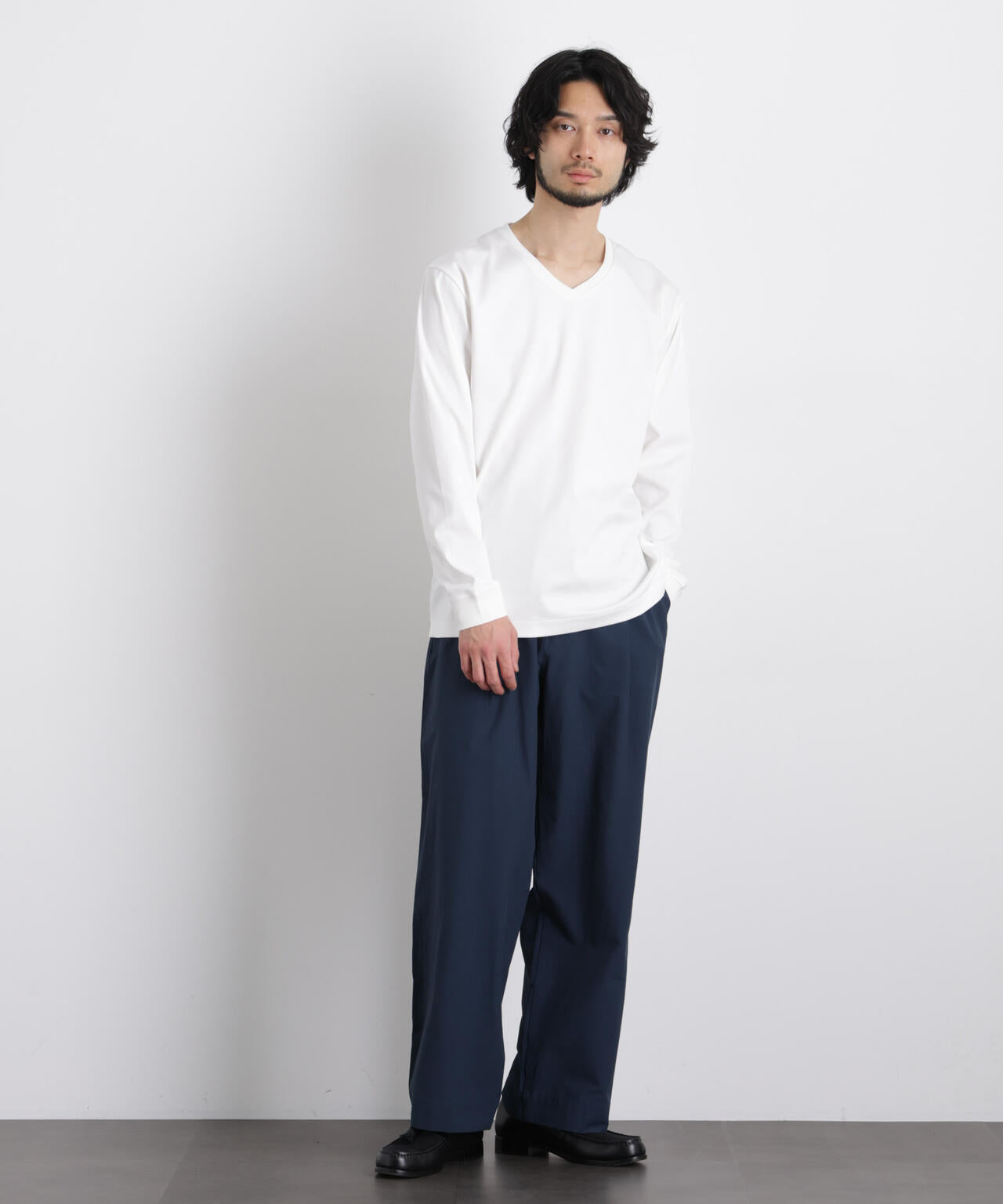 アンチスメルVネックTシャツ 長袖