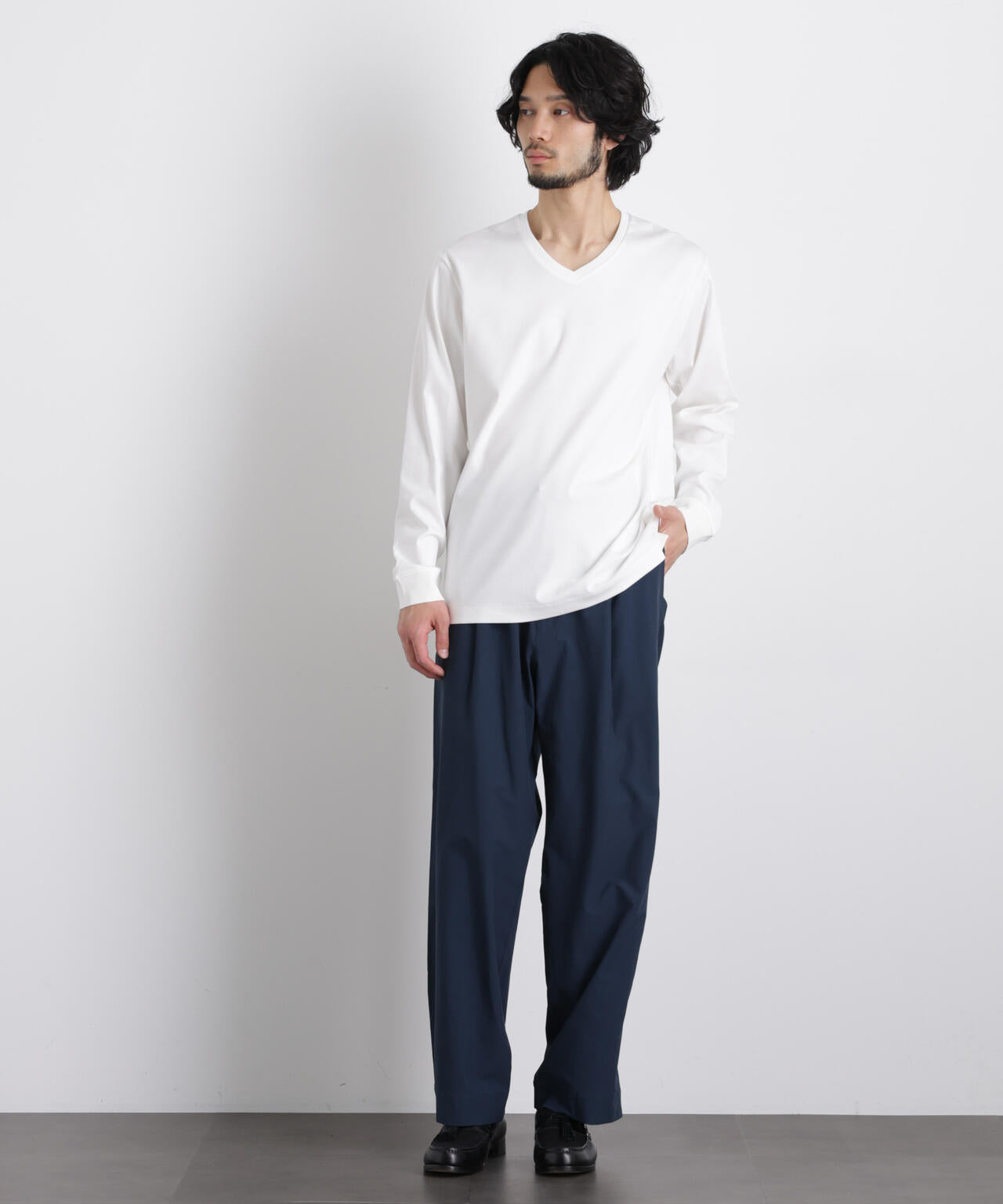 アンチスメルVネックTシャツ 長袖
