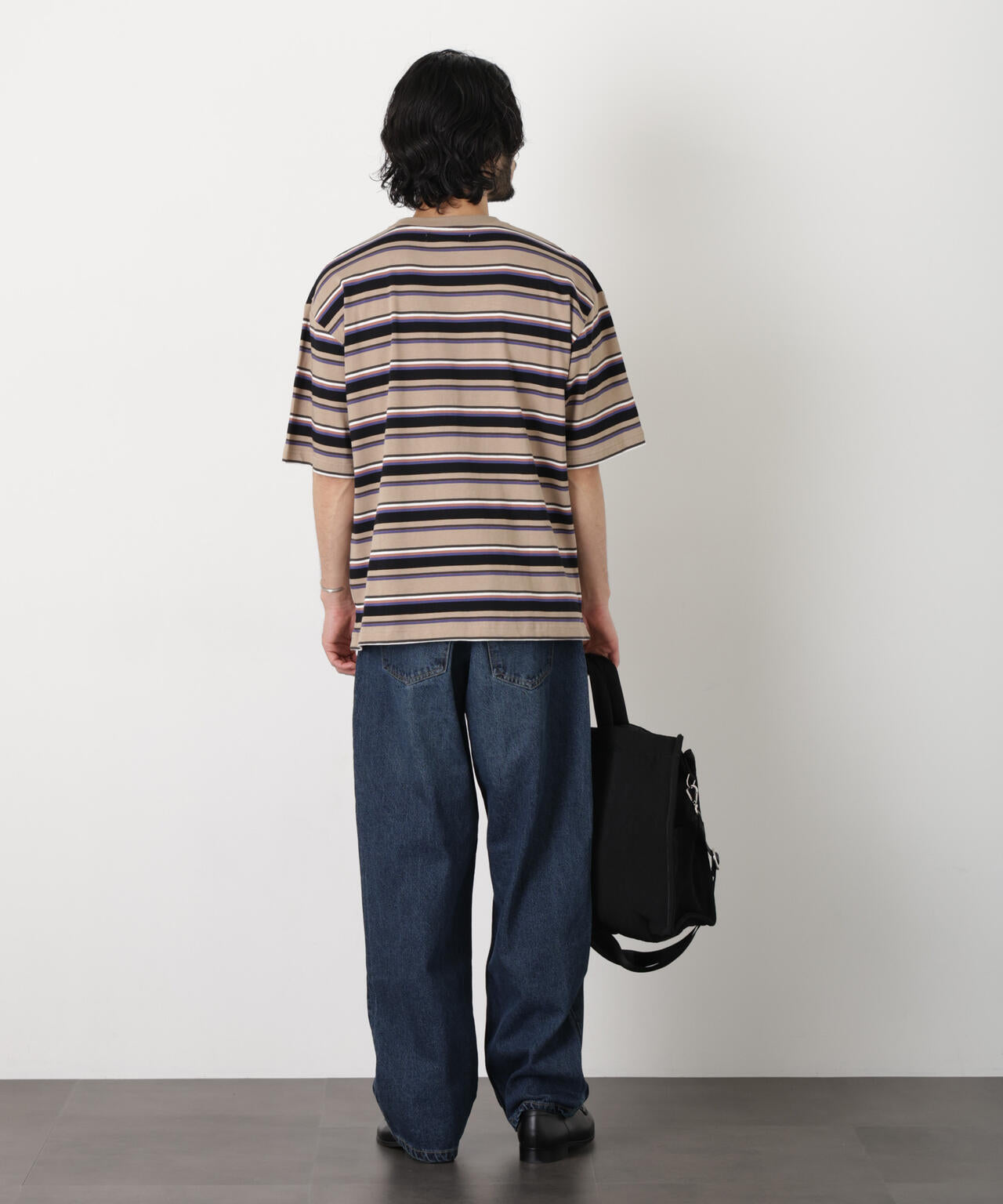 コーマコットンランダムボーダーTシャツ