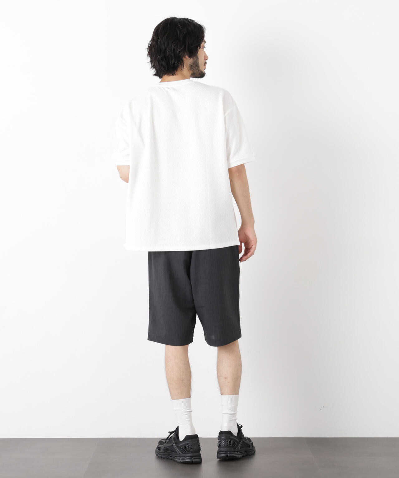 ヘリンボンジャガードTシャツ 半袖