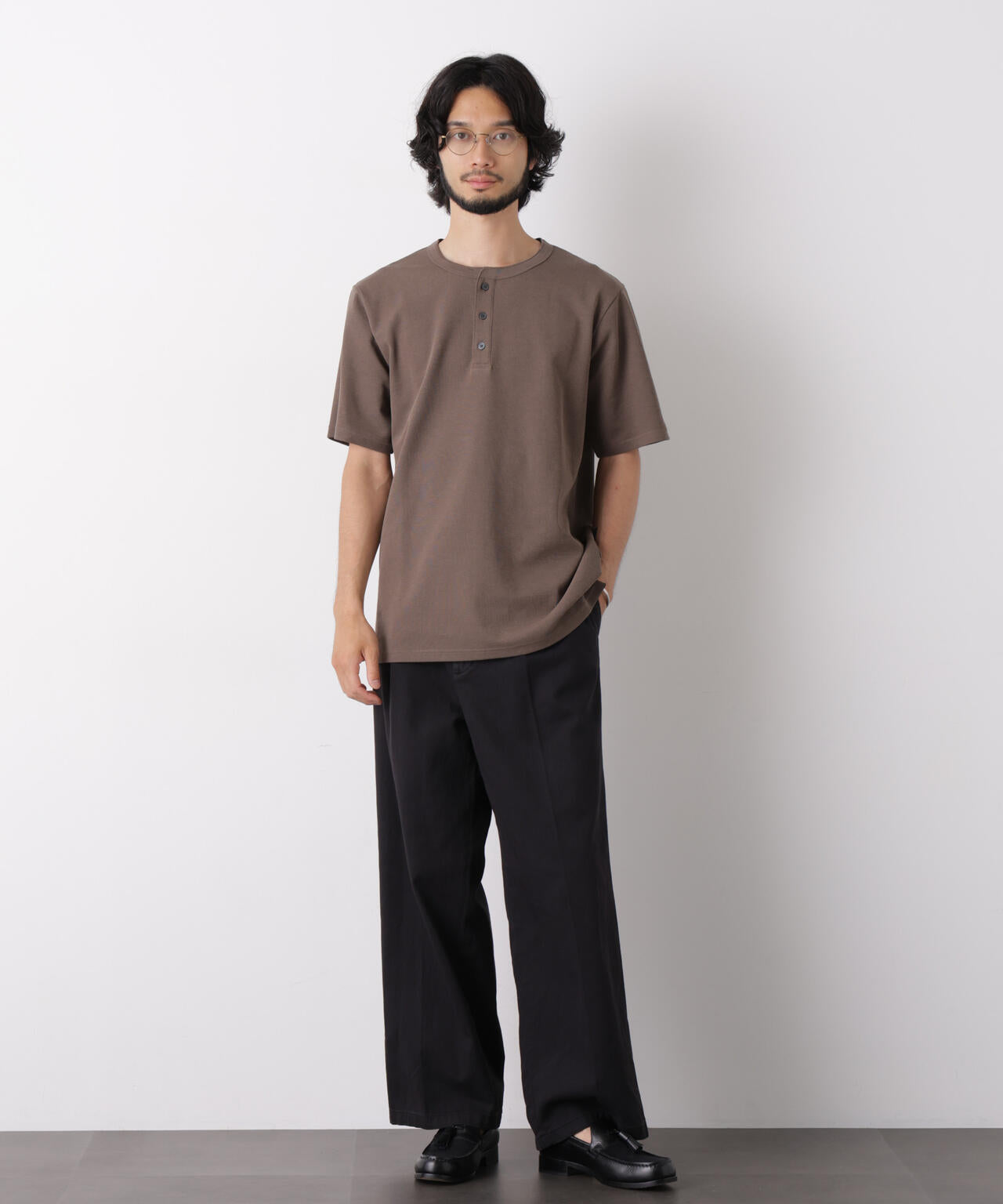 60サーフニットヘンリーTシャツ 半袖