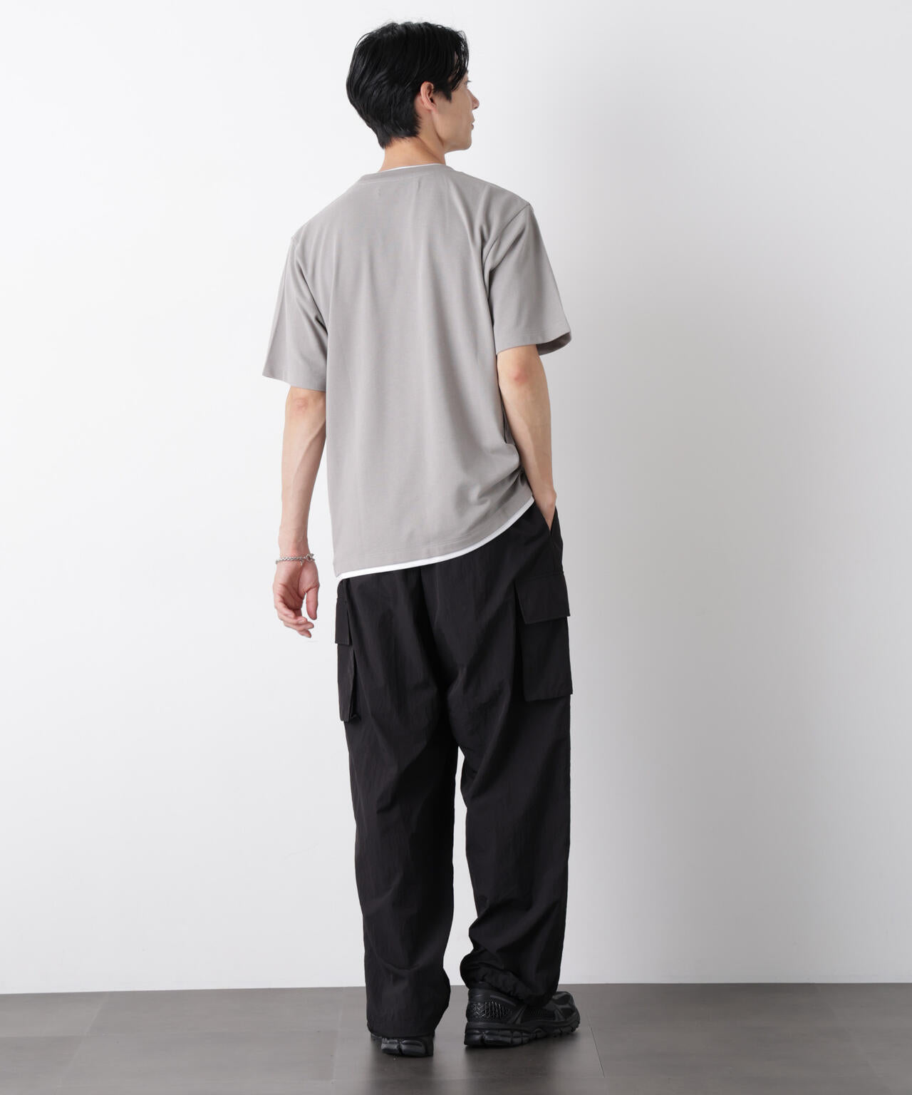 フェイクレイヤード鹿の子Tシャツ 半袖