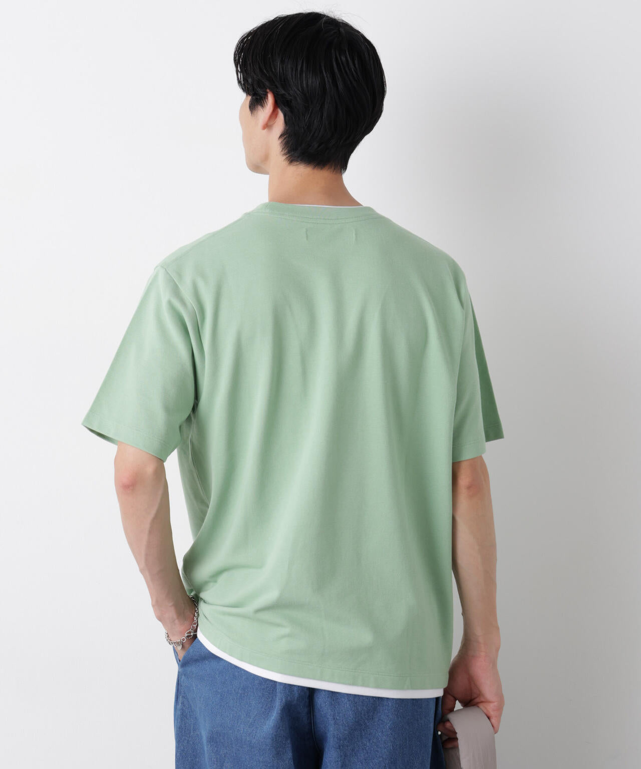 フェイクレイヤード鹿の子Tシャツ 半袖