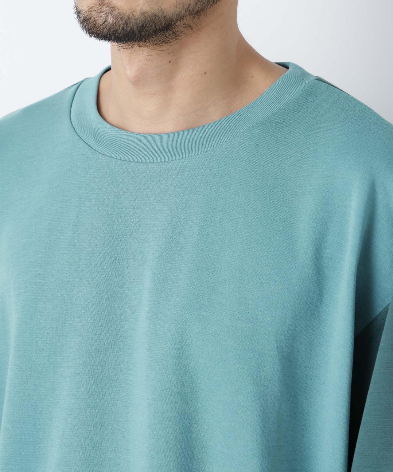 2トーンシルケット切り替えTシャツ 半袖