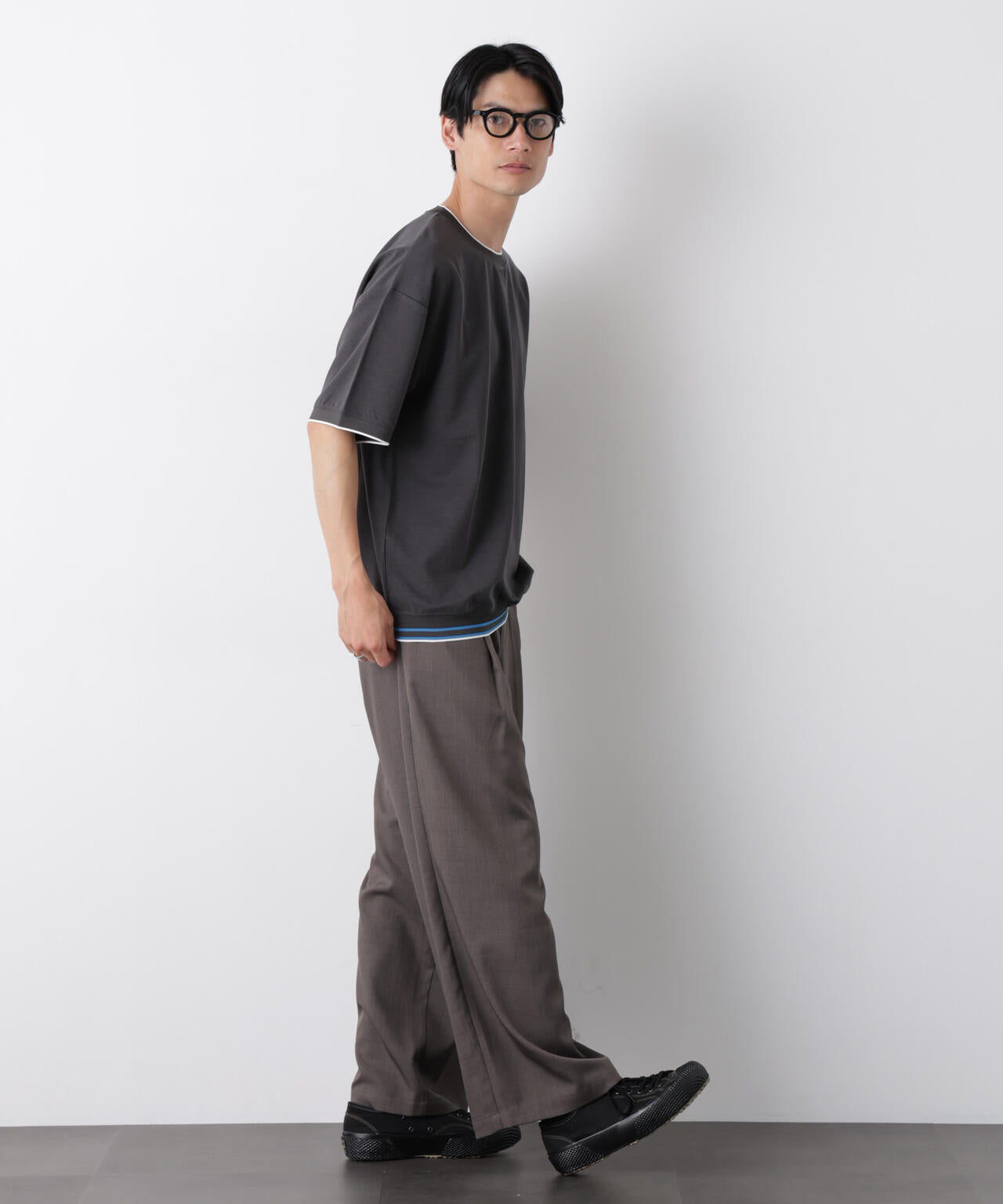 リブスムースTシャツ 半袖