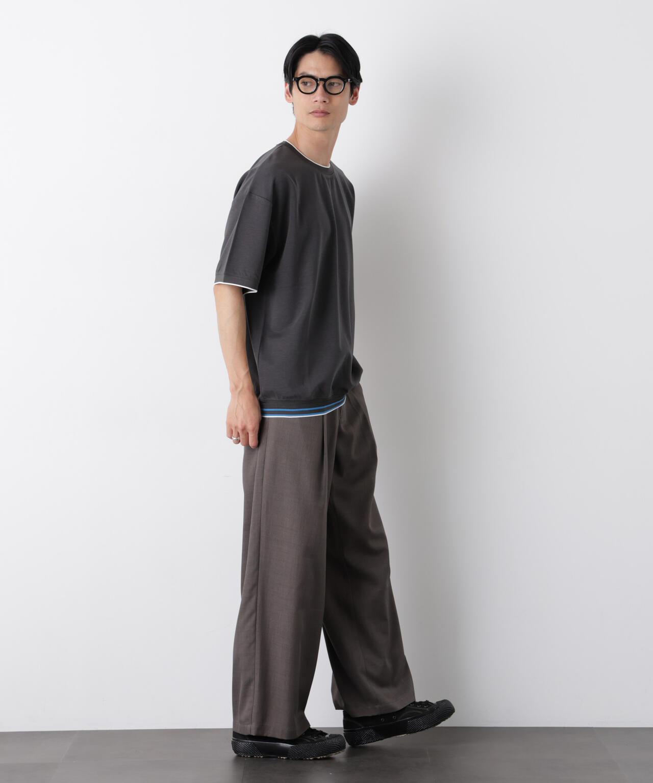 リブスムースTシャツ 半袖