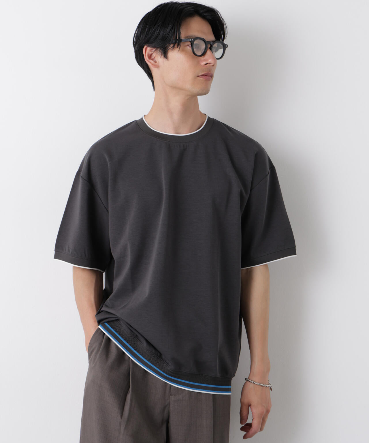 リブスムースTシャツ 半袖