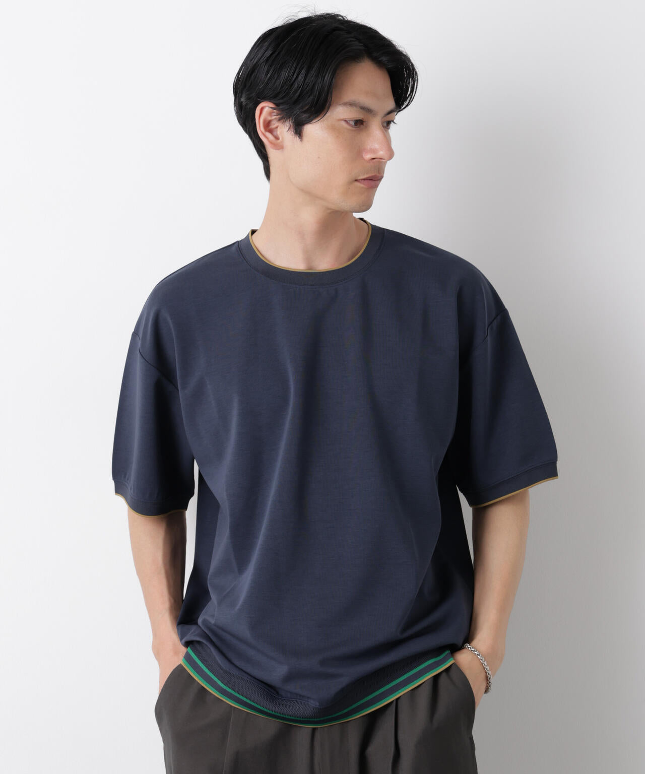 リブスムースTシャツ 半袖