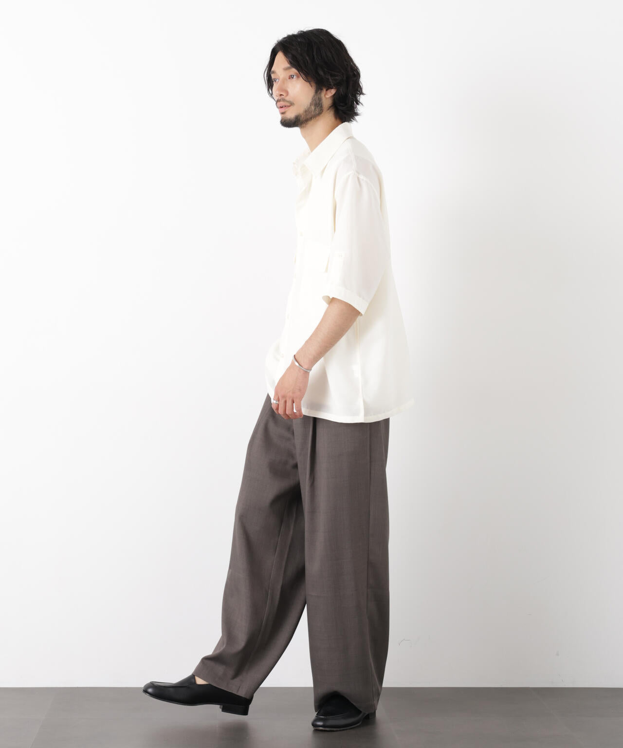 ポリエステルウィーブ ワイドパンツ