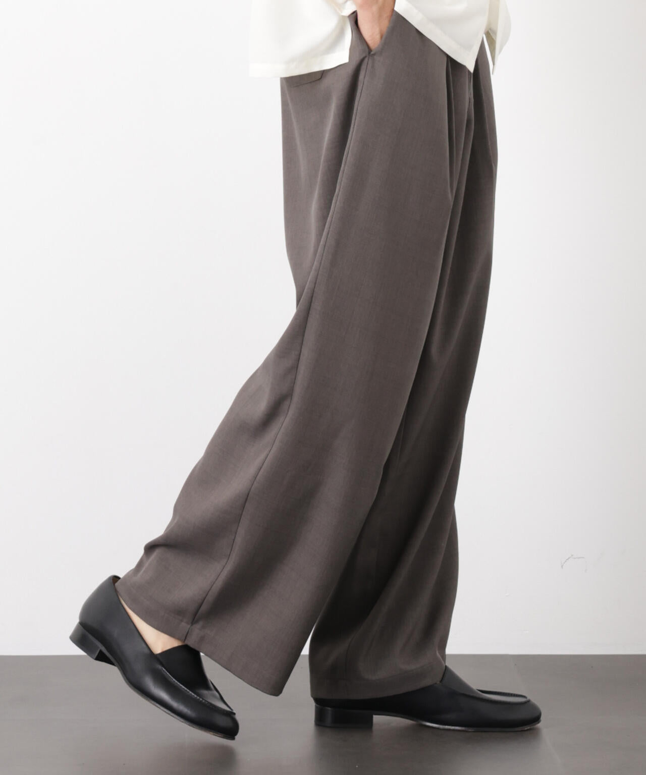 ポリエステルウィーブ ワイドパンツ