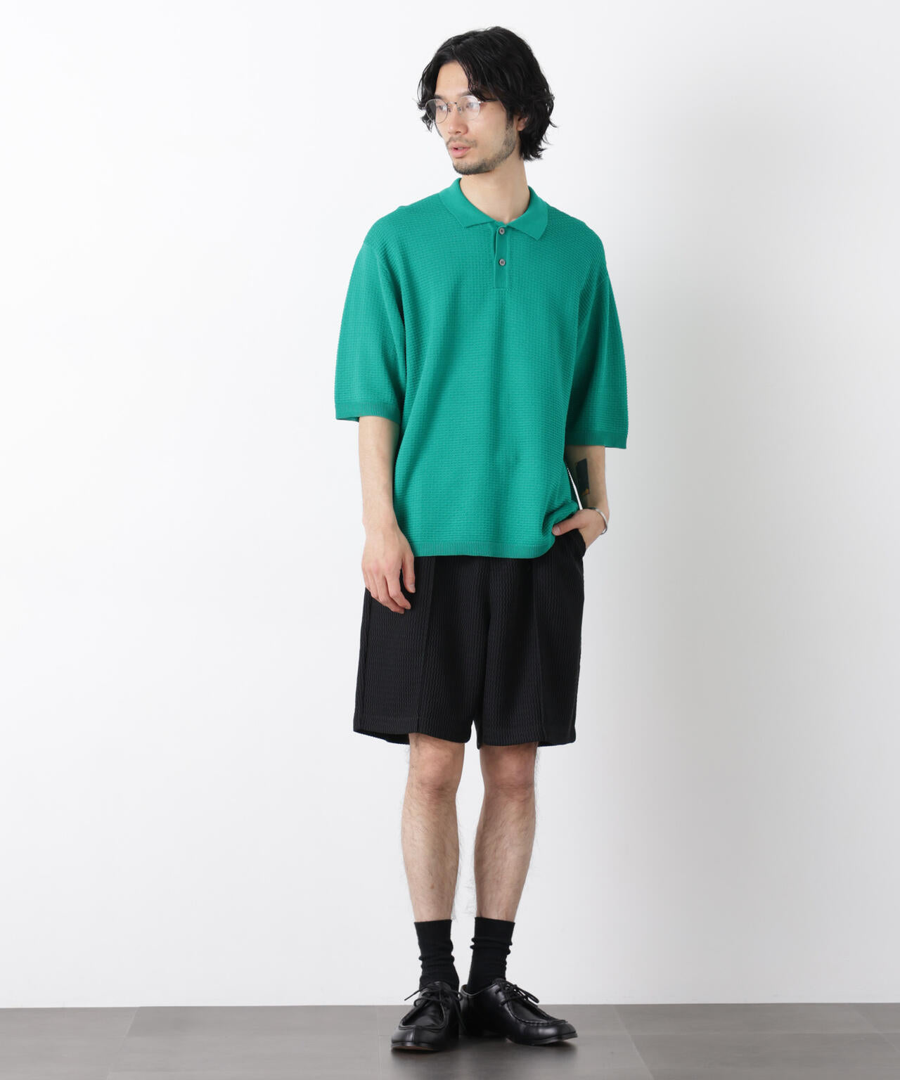 ジャガードニットソーショートパンツ（セットアップ可）