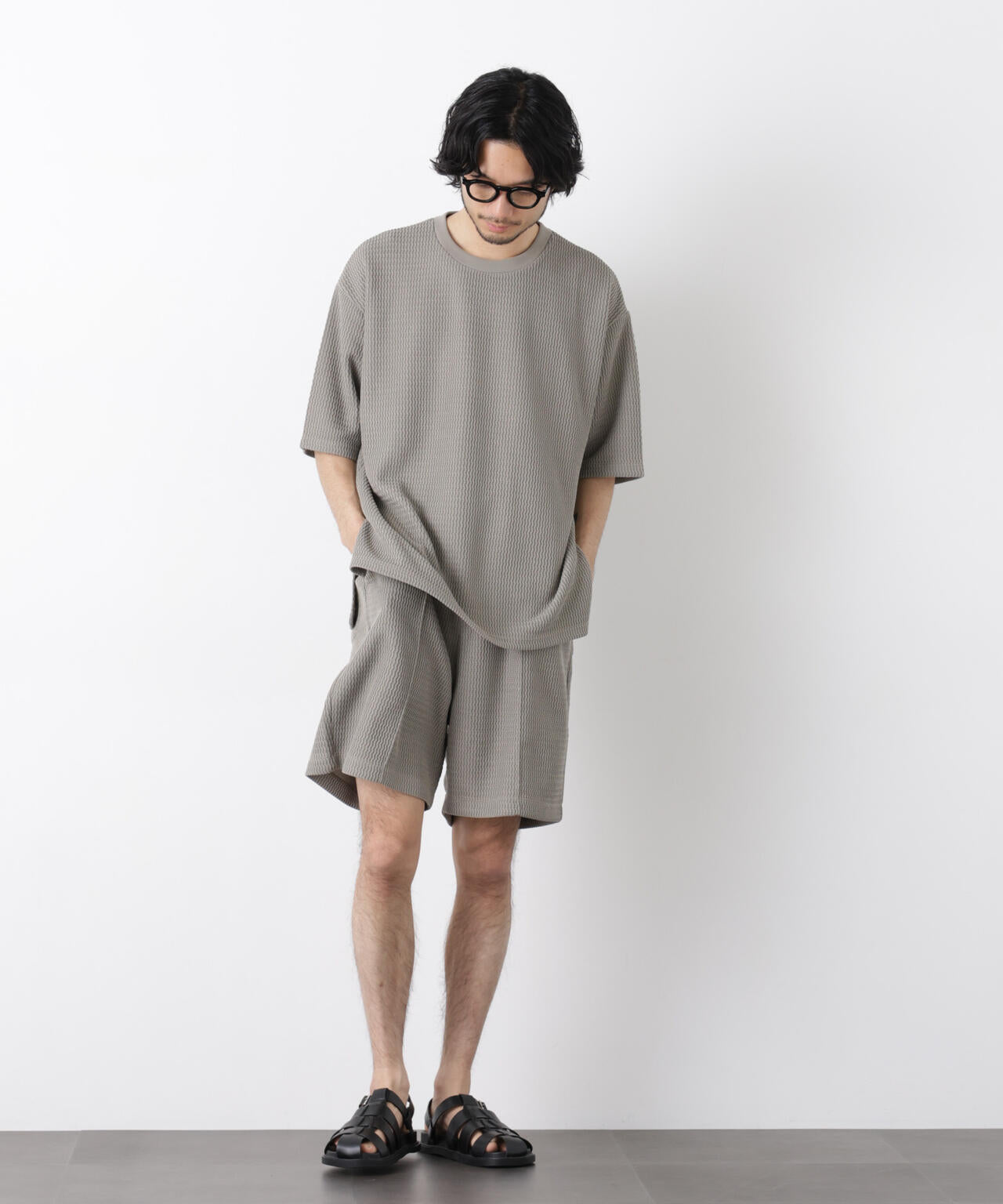ジャガードニットソーショートパンツ（セットアップ可）