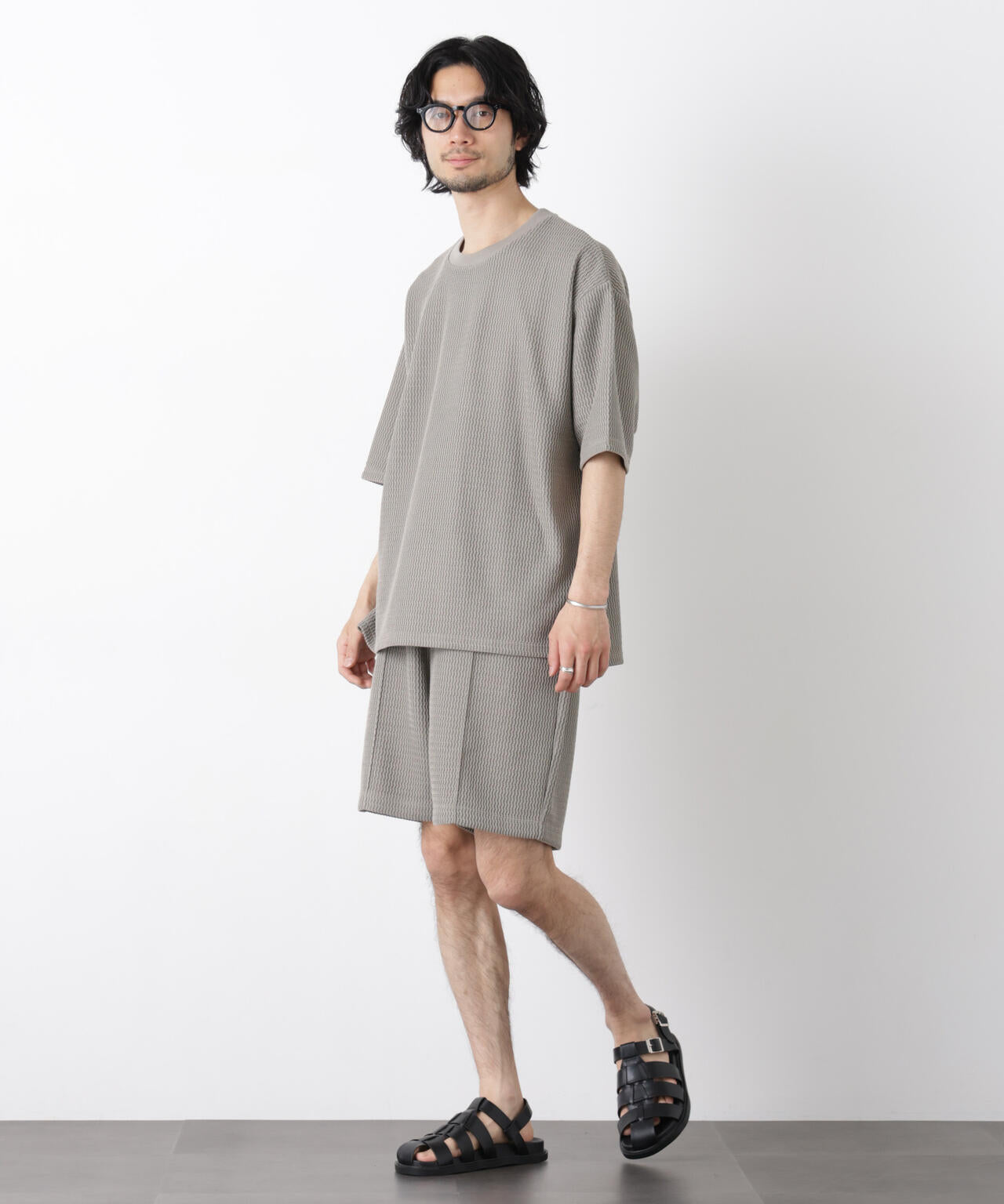 ジャガードニットソーショートパンツ（セットアップ可）