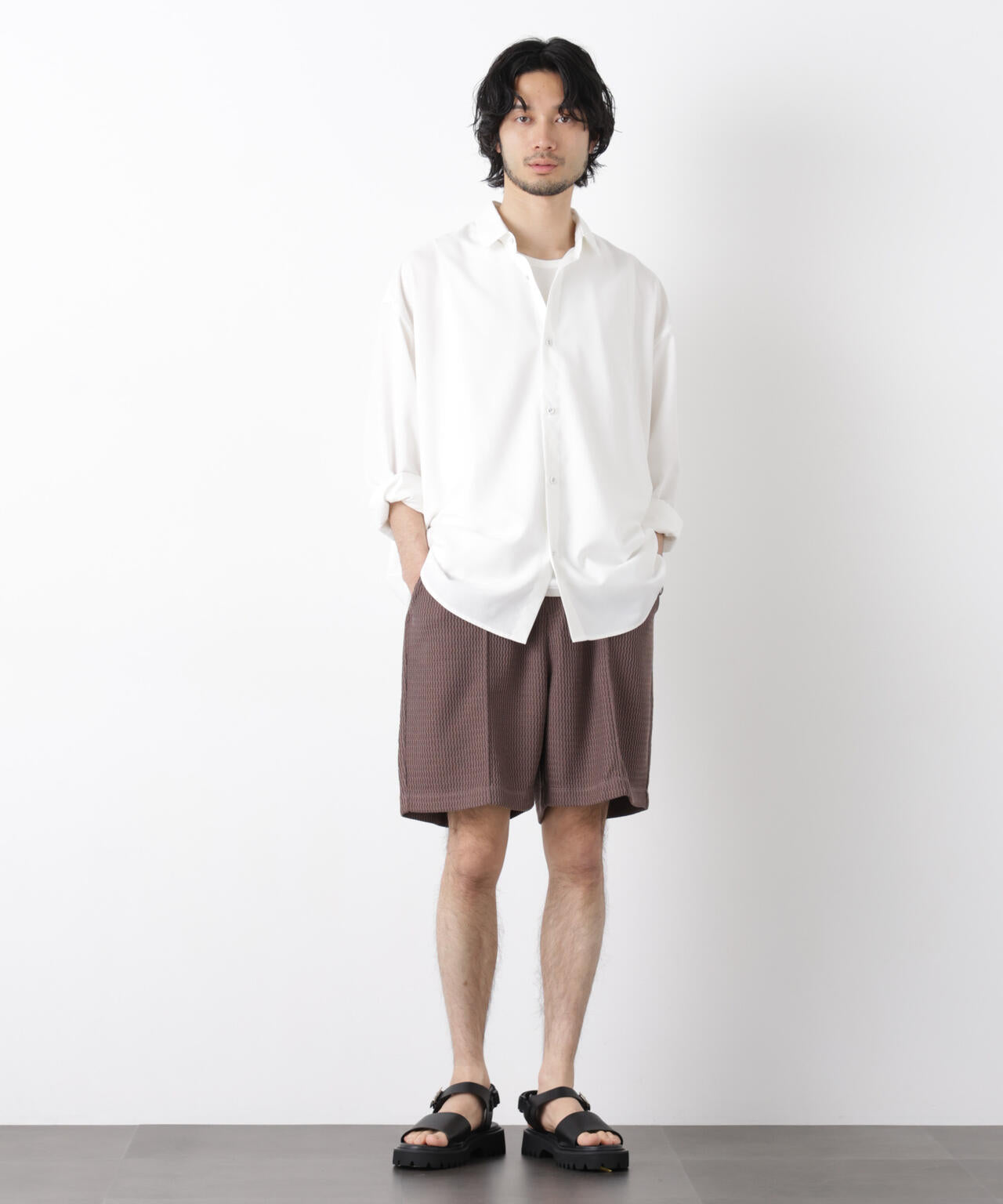 ジャガードニットソーショートパンツ（セットアップ可）