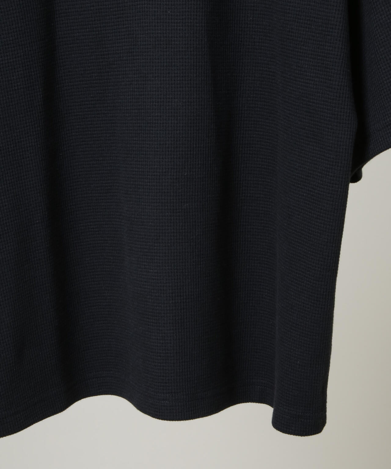 NORMANBROS/ショート丈ワッフルヘンリーネックTシャツ 半袖