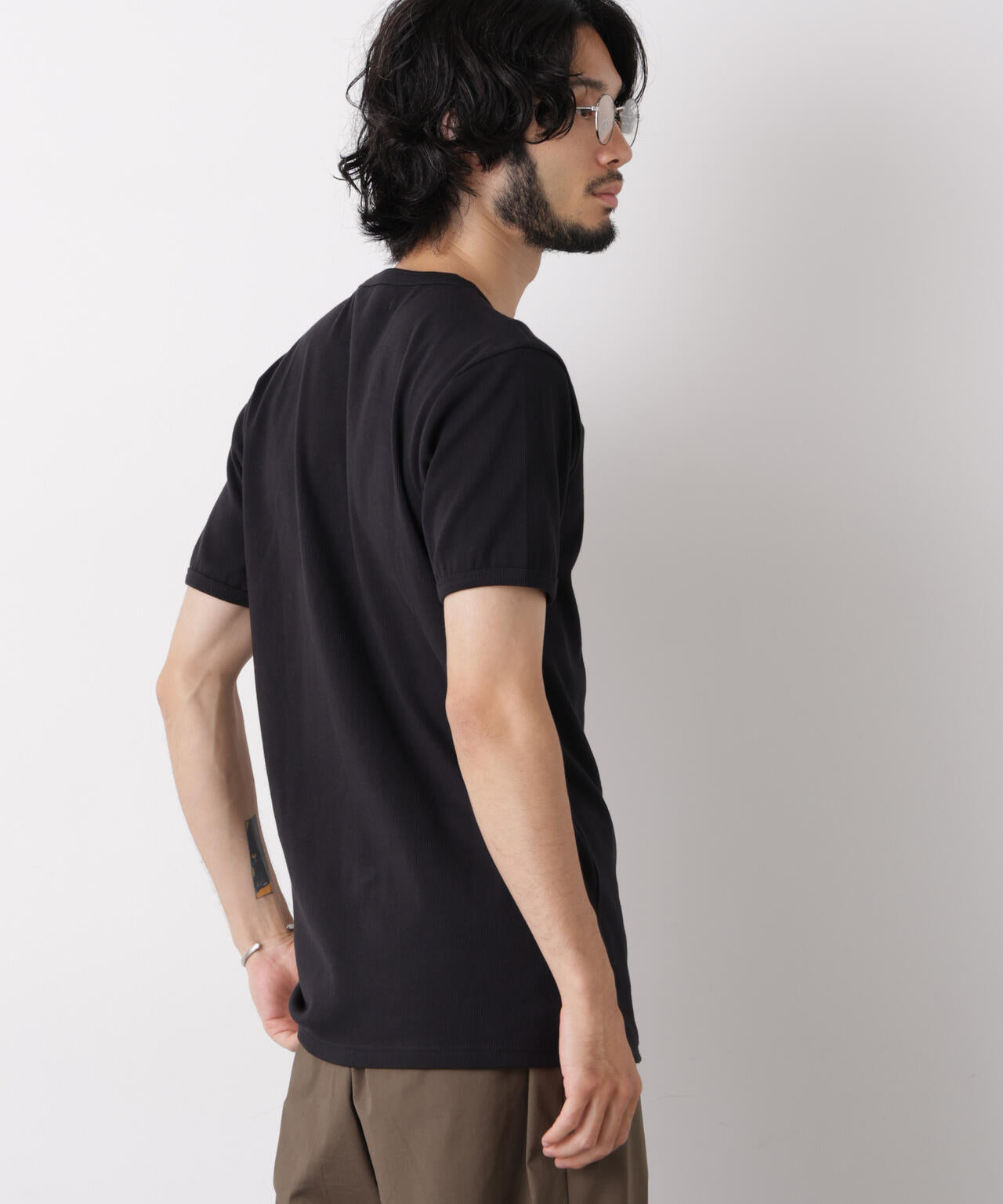 リブフライスヘンリーTシャツ 半袖