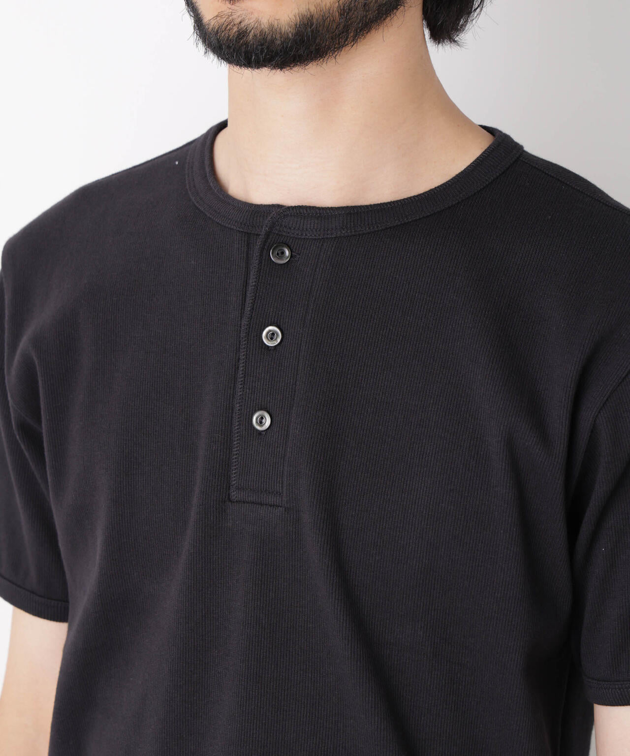 リブフライスヘンリーTシャツ 半袖