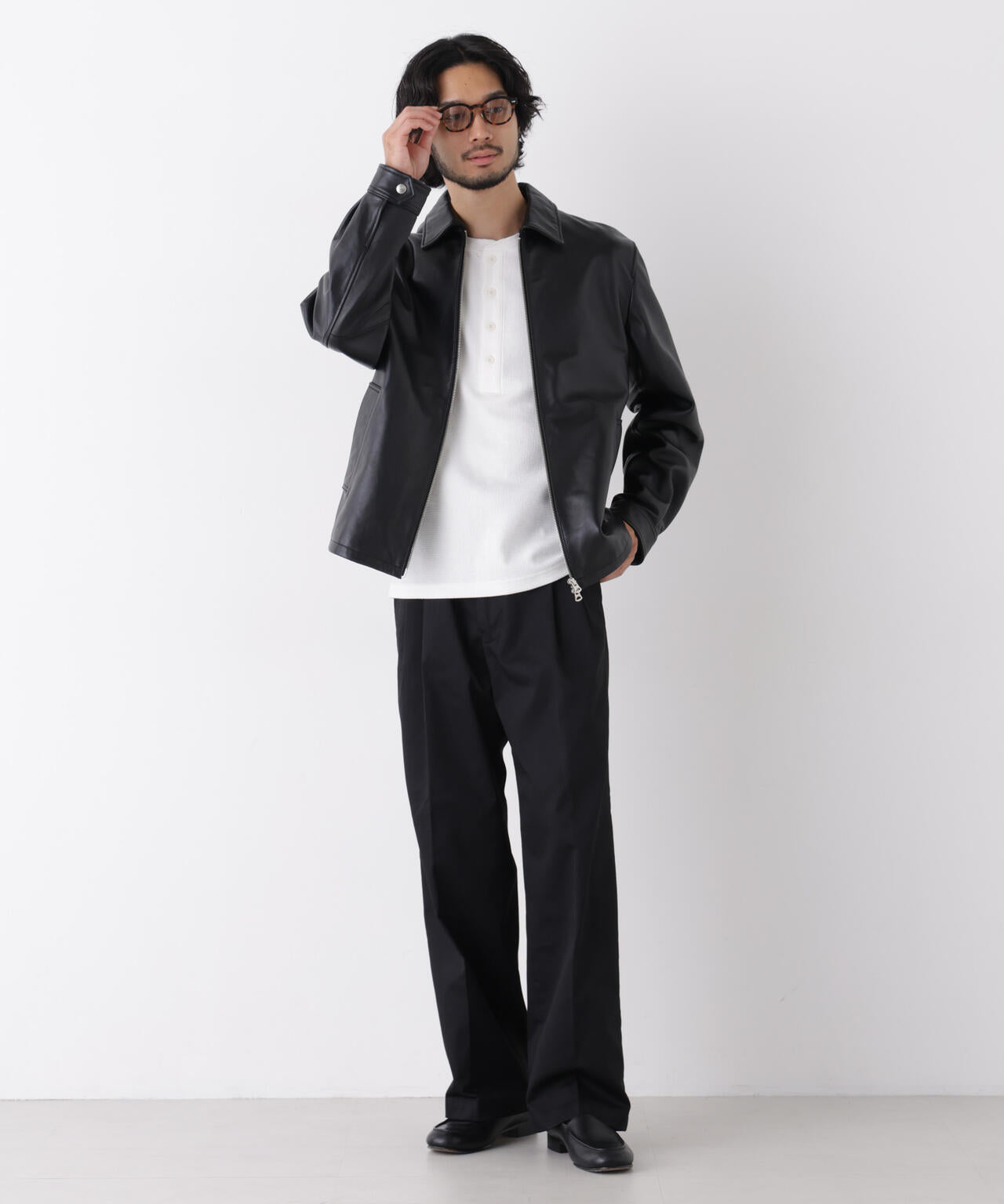 TCツイル2タックワイドパンツ