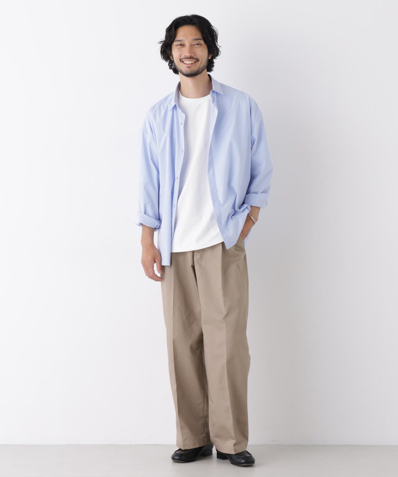 TCツイル2タックワイドパンツ