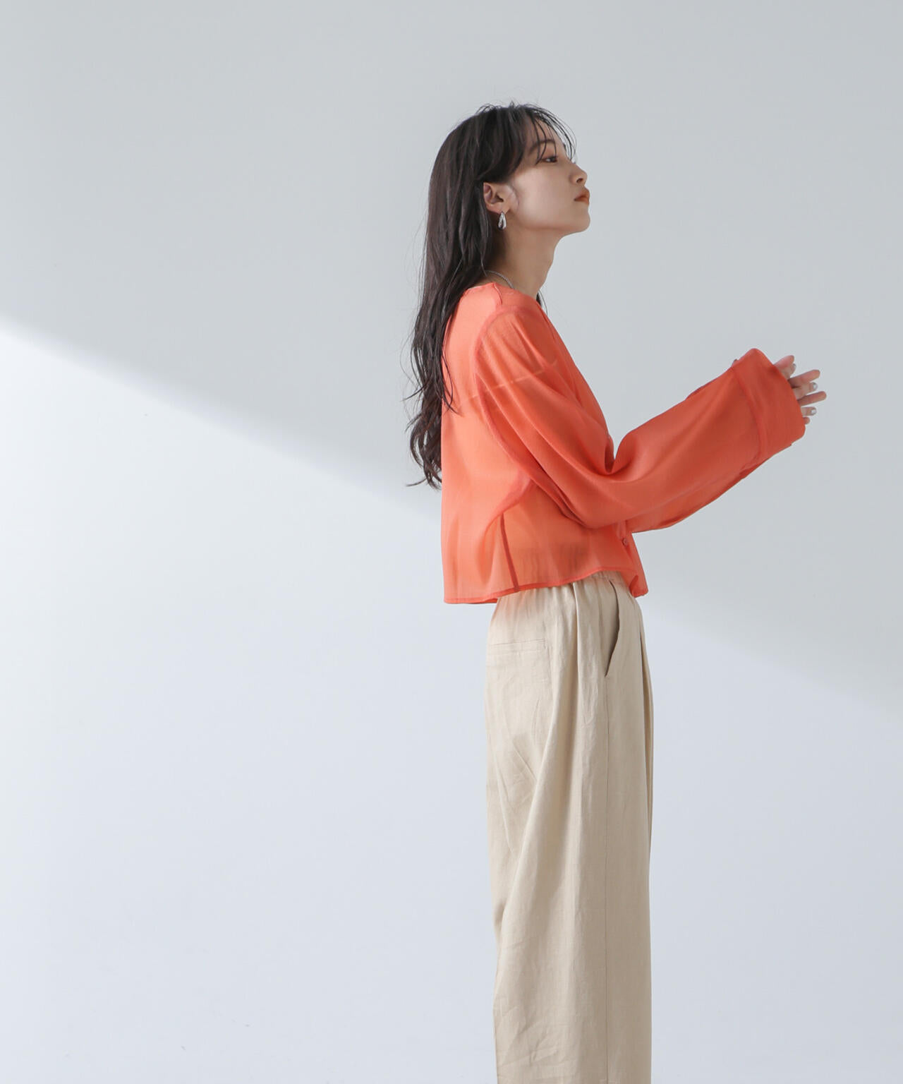 前後2wayワイドスリーブクロップドワイドシャツ