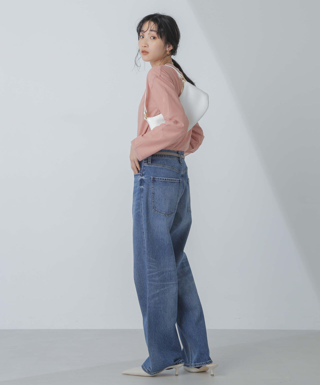 チュールレイヤードロングスリーブTシャツ