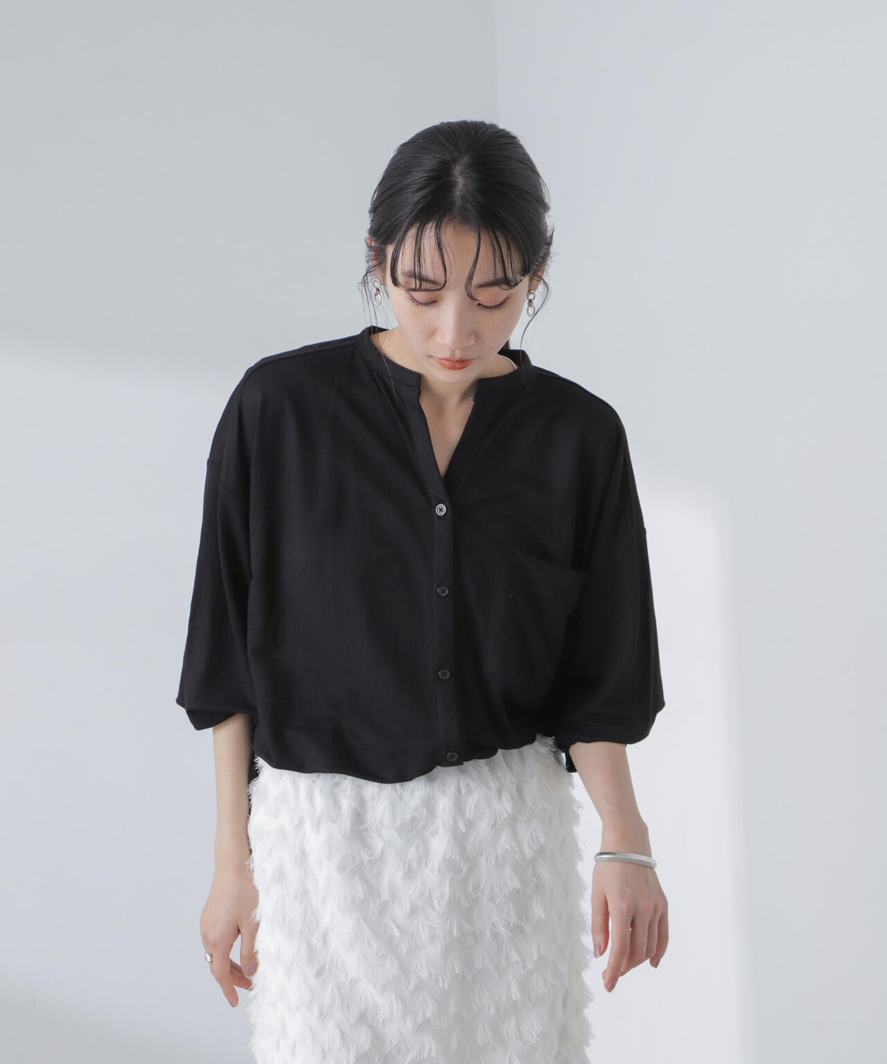 シアーカットワイドシャツ