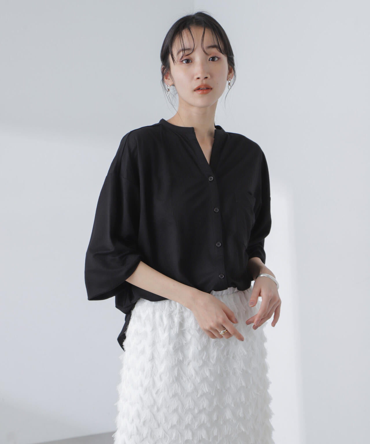 シアーカットワイドシャツ