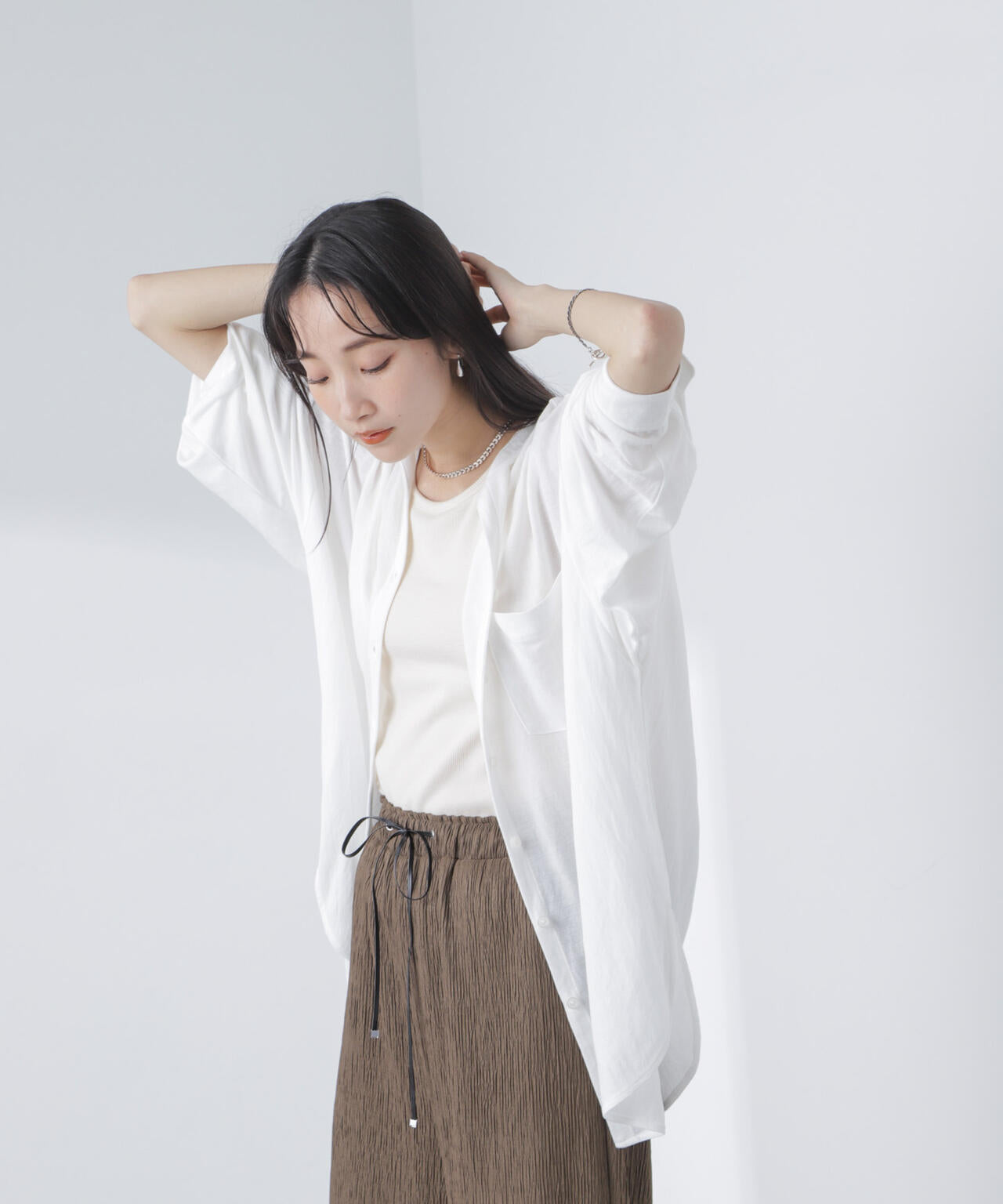 シアーカットワイドシャツ