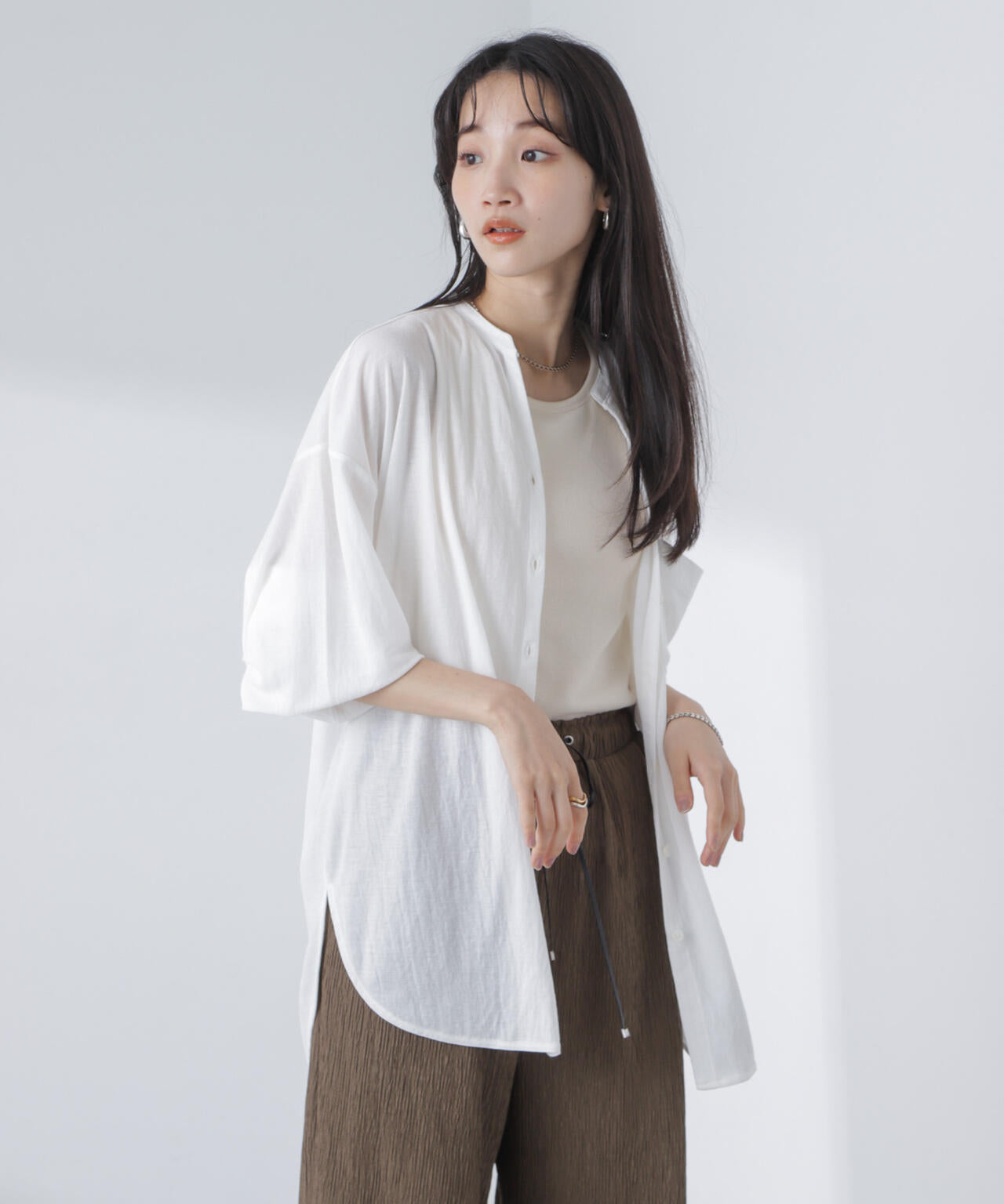 シアーカットワイドシャツ