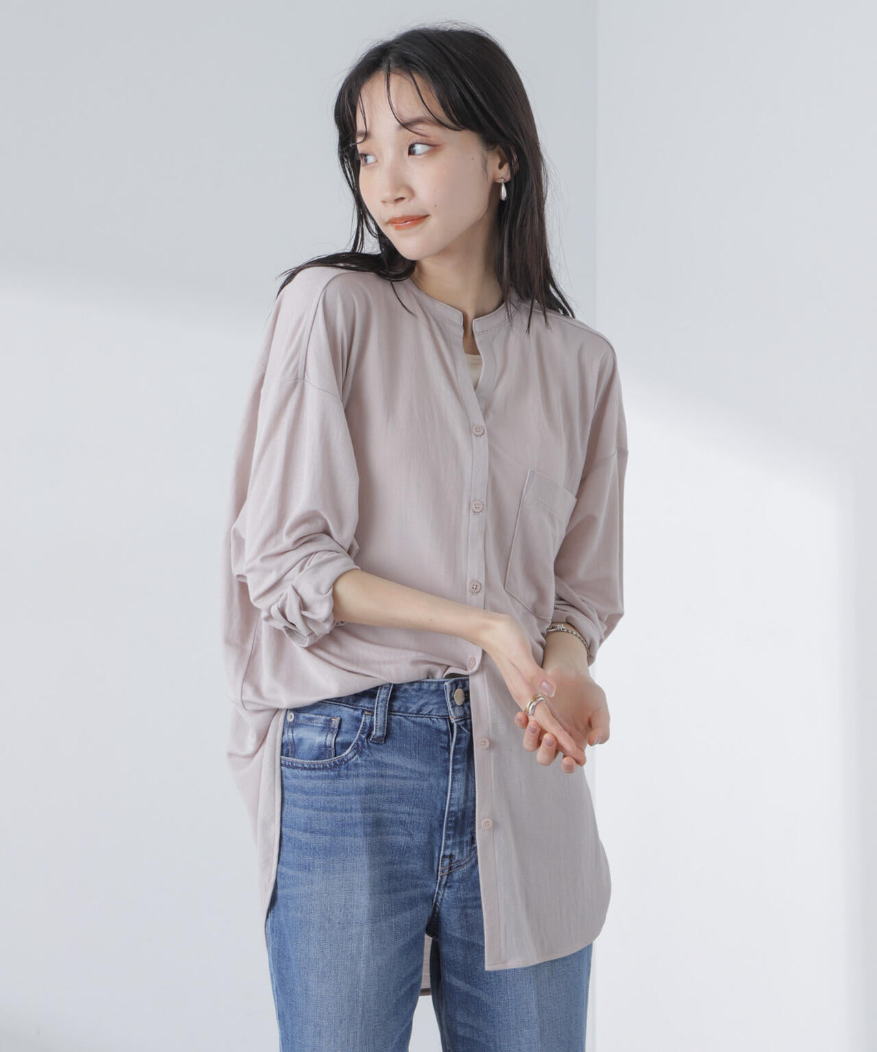 シアーカットワイドシャツ