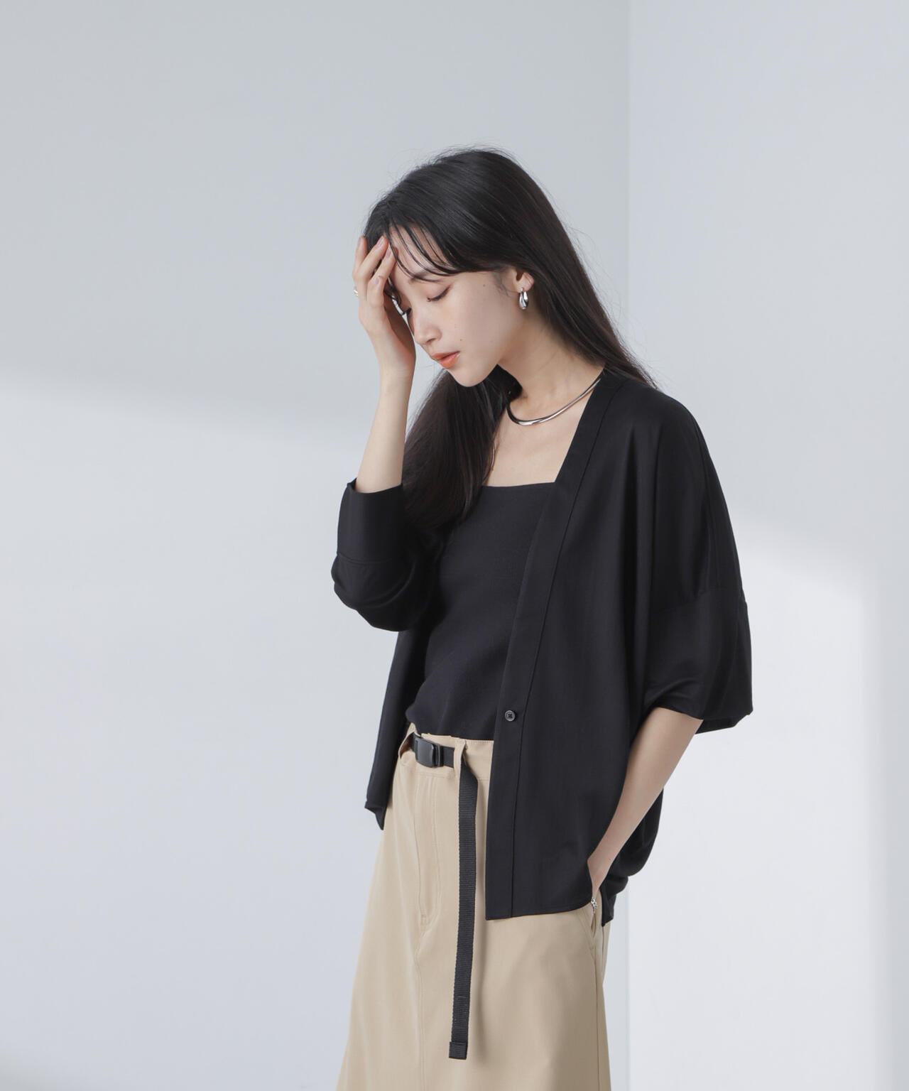 シアーカットシャツカーディガン
