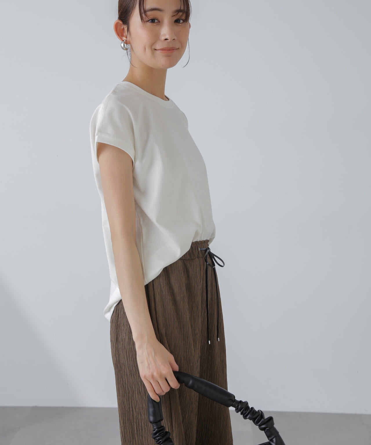 汗染み防止加工接触冷感フレンチスリーブTシャツ