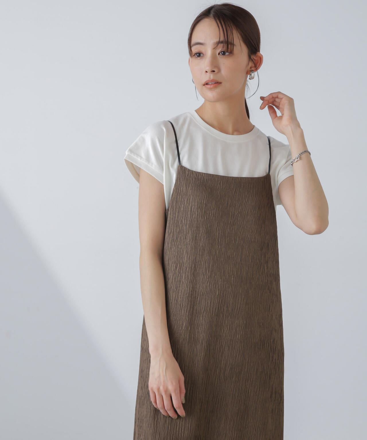 汗染み防止加工接触冷感フレンチスリーブTシャツ