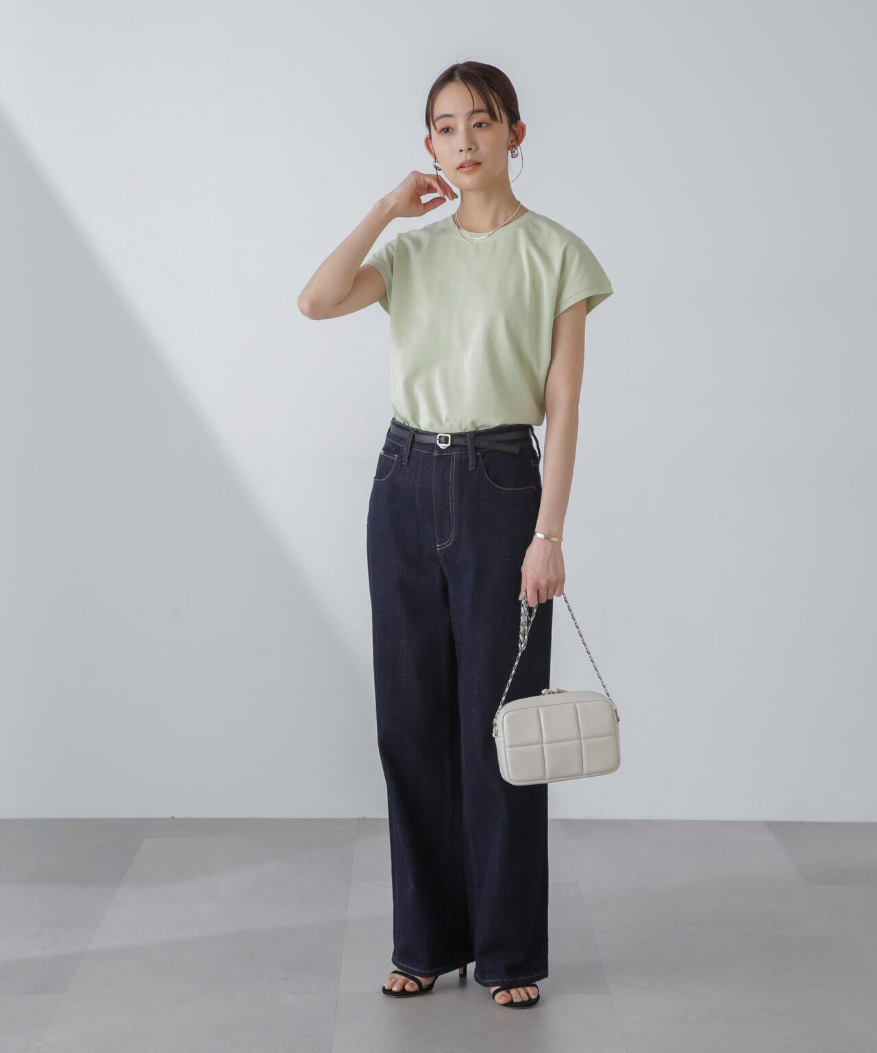 汗染み防止加工接触冷感フレンチスリーブTシャツ