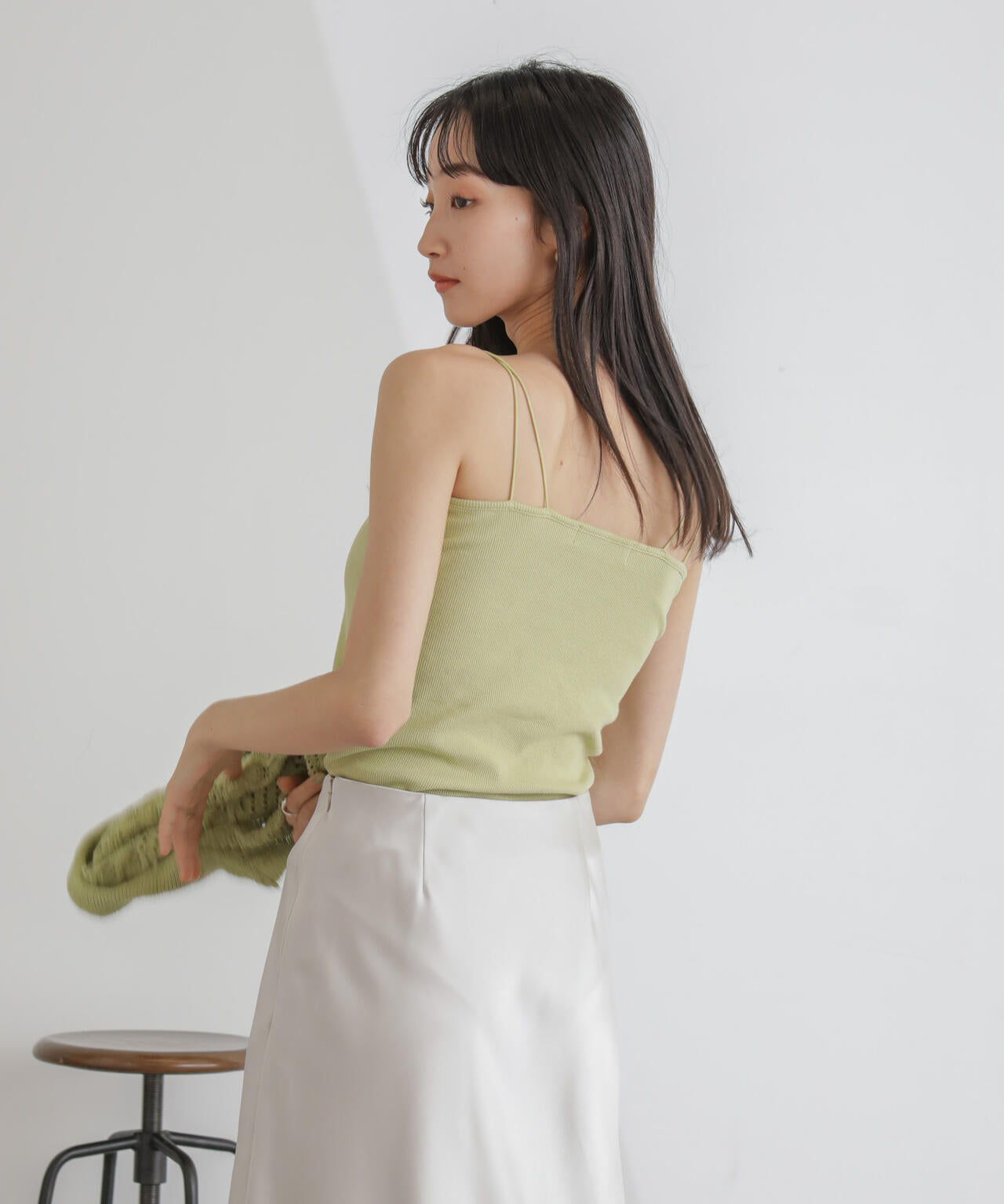 抗菌防臭リブカップ付きダブルストラップキャミソール