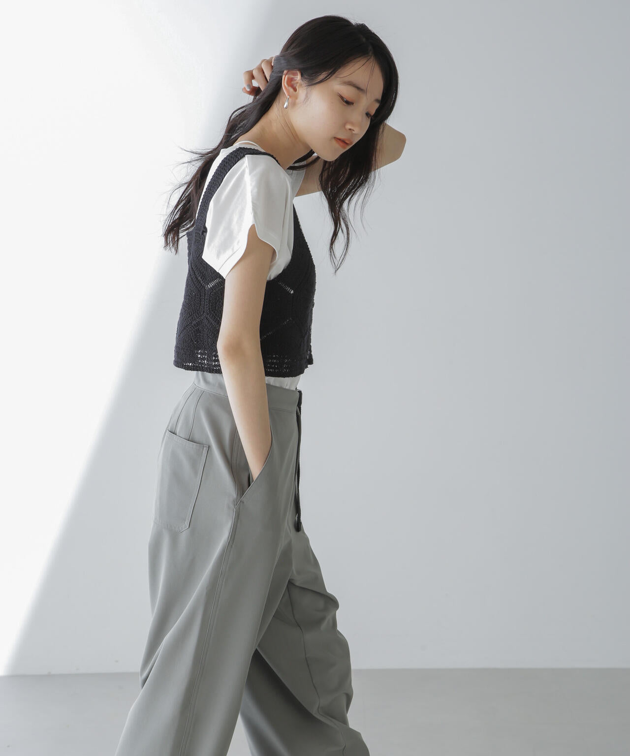 レース編ビスチェセットTシャツ