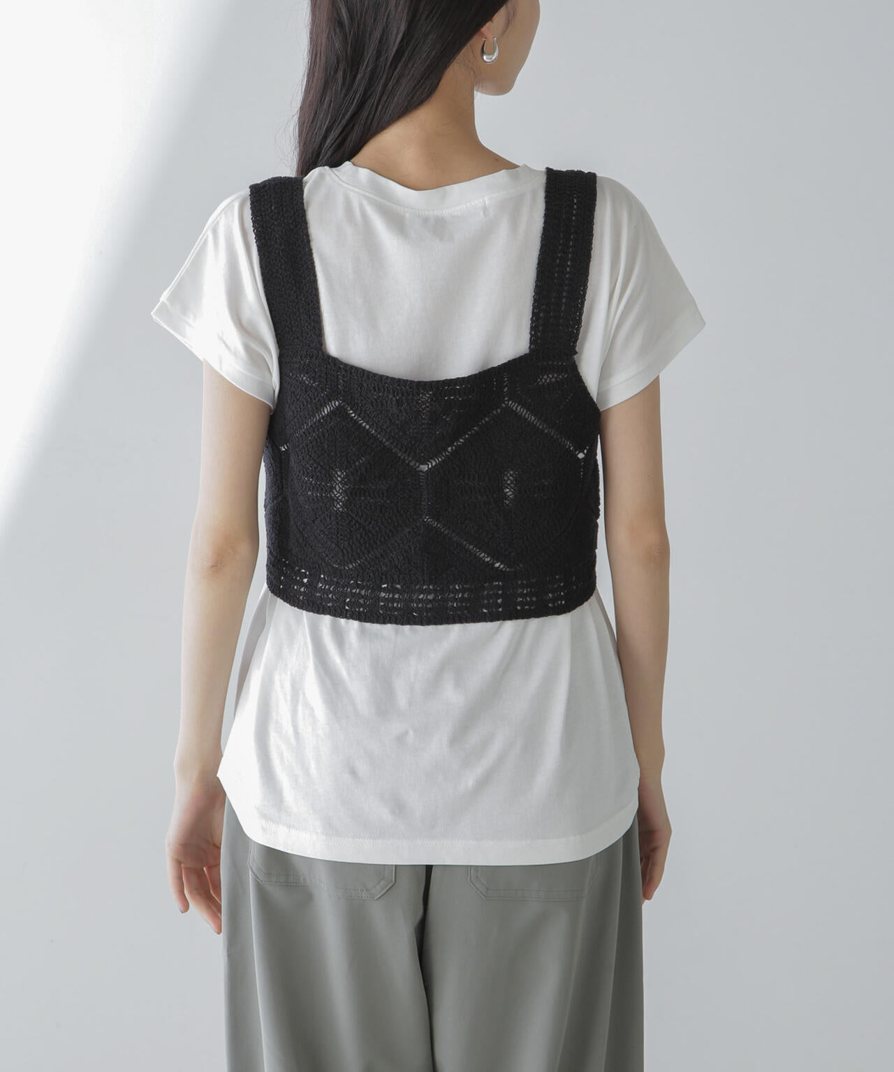 レース編ビスチェセットTシャツ
