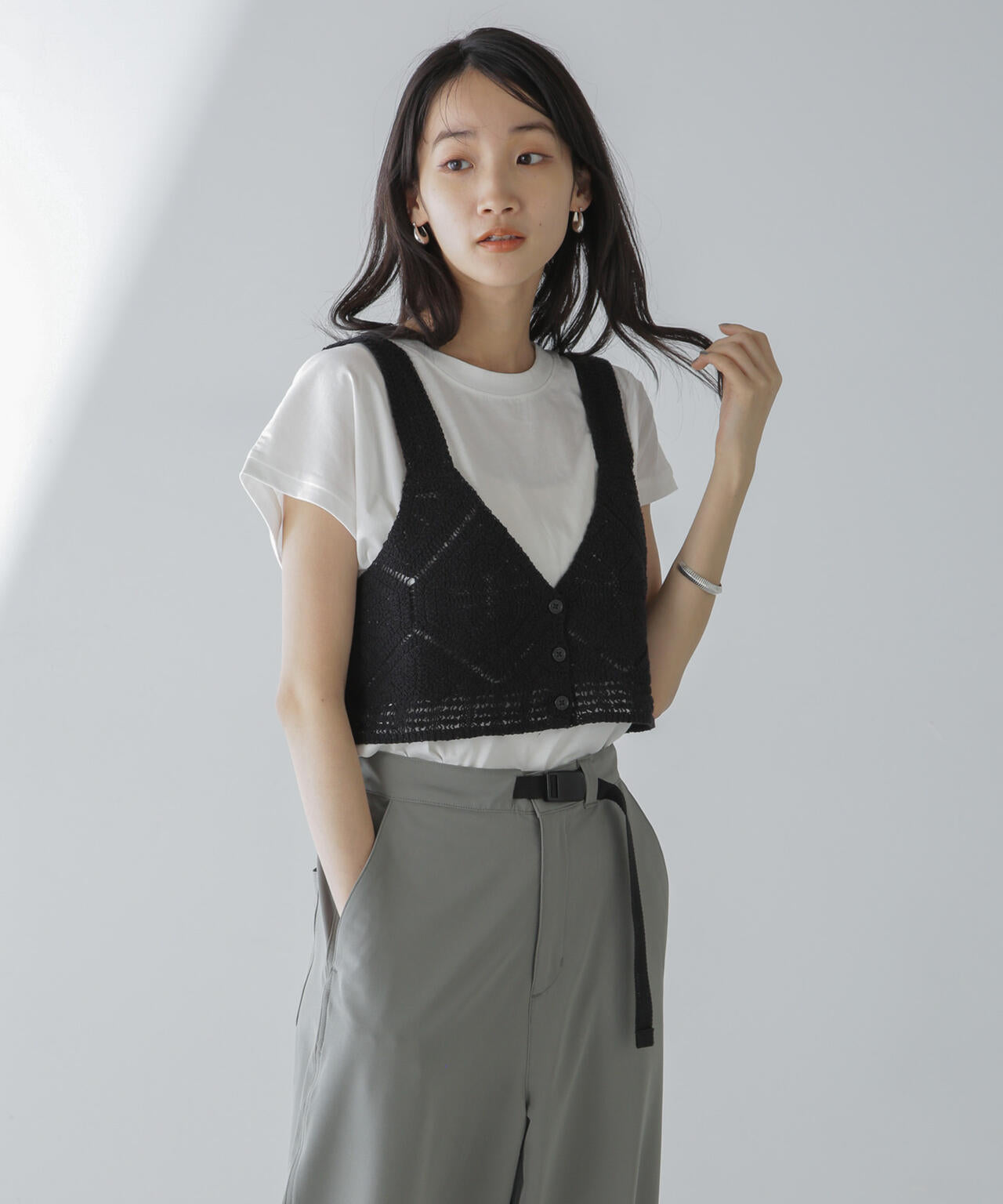 レース編ビスチェセットTシャツ
