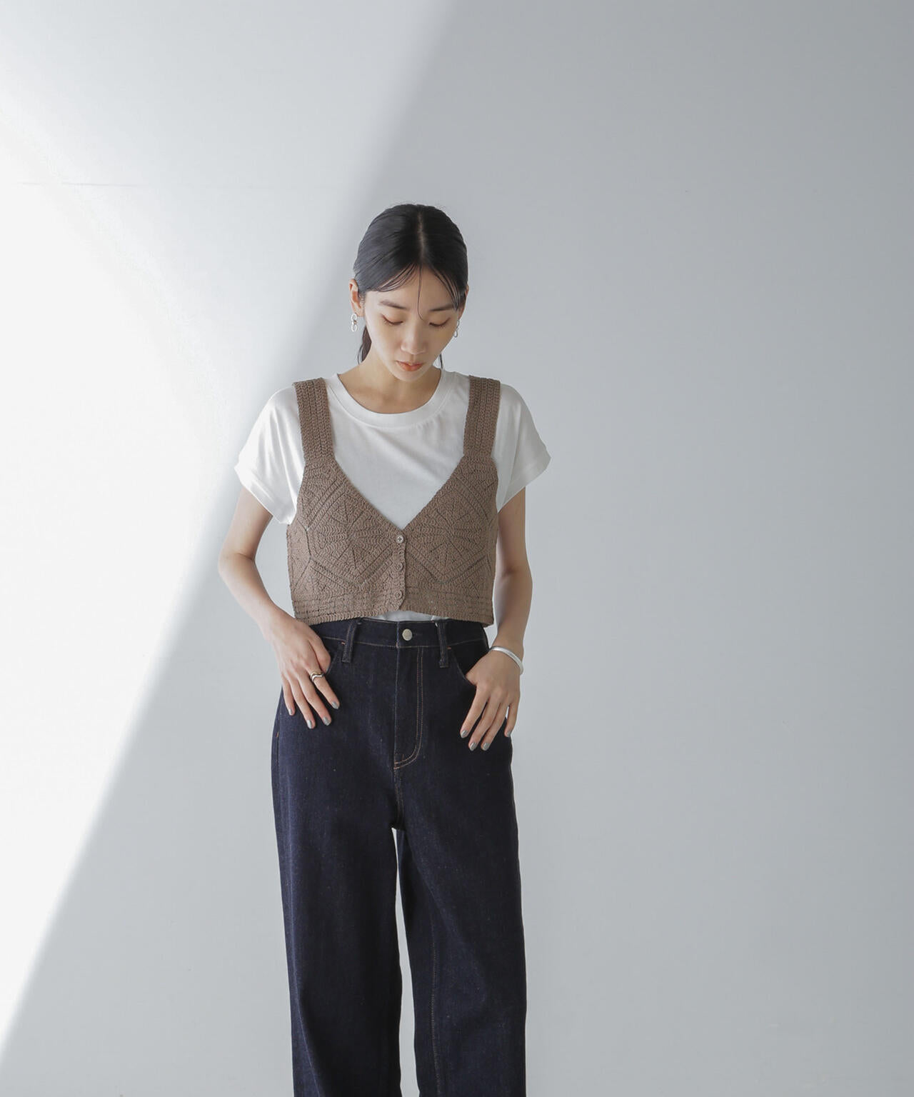 レース編ビスチェセットTシャツ