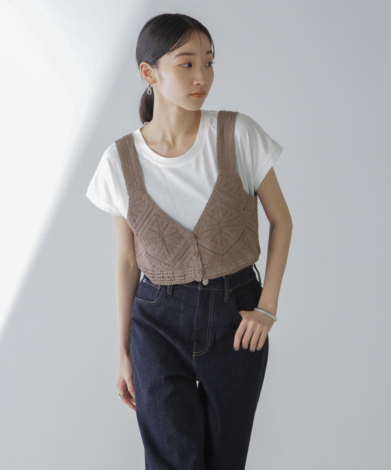 レース編ビスチェセットTシャツ