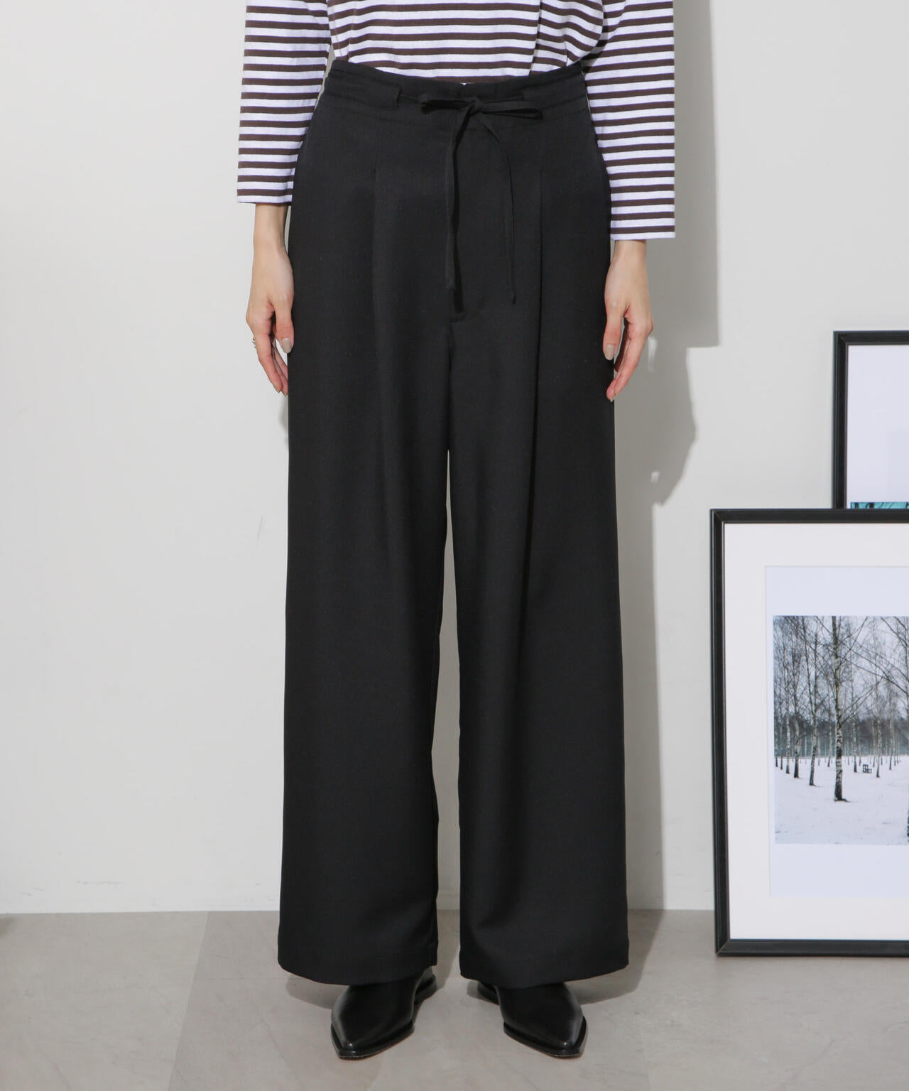 ウエストリボンベルトパンツ（セットアップ可）