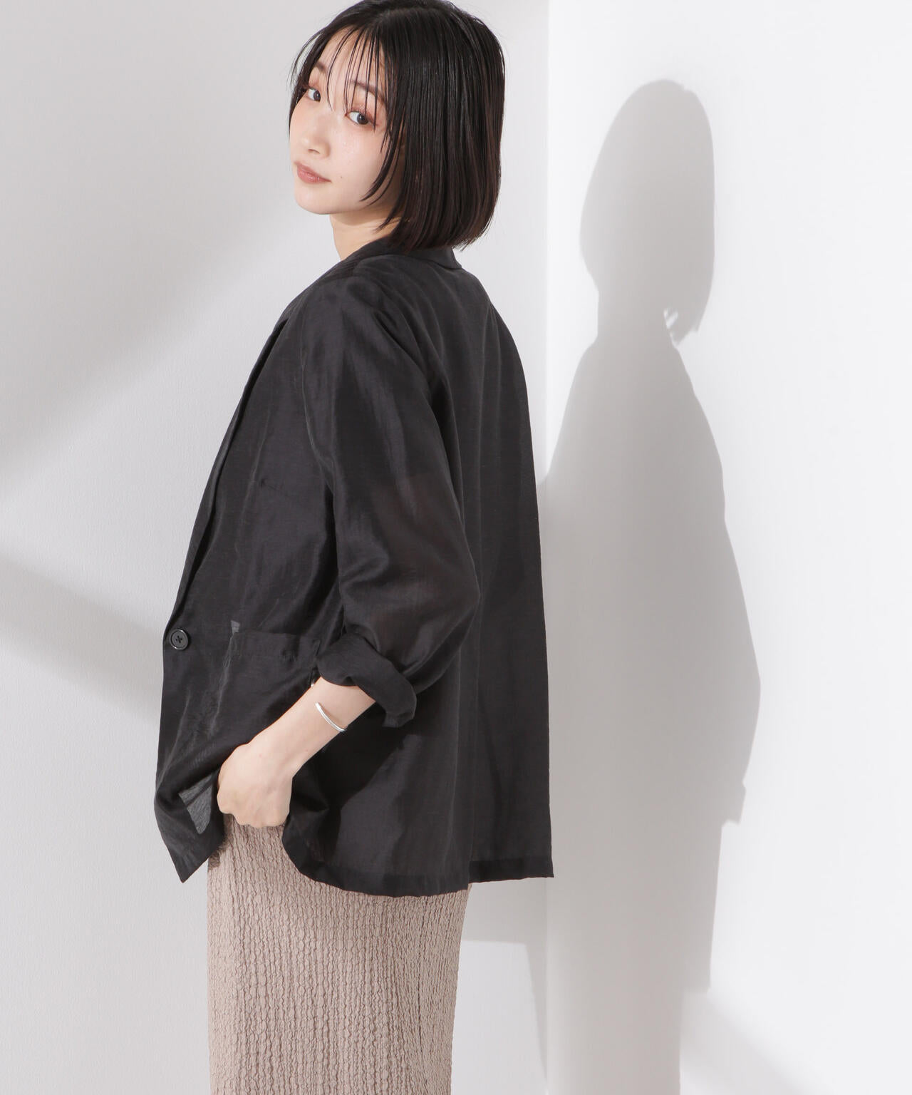 シアーシングルジャケット