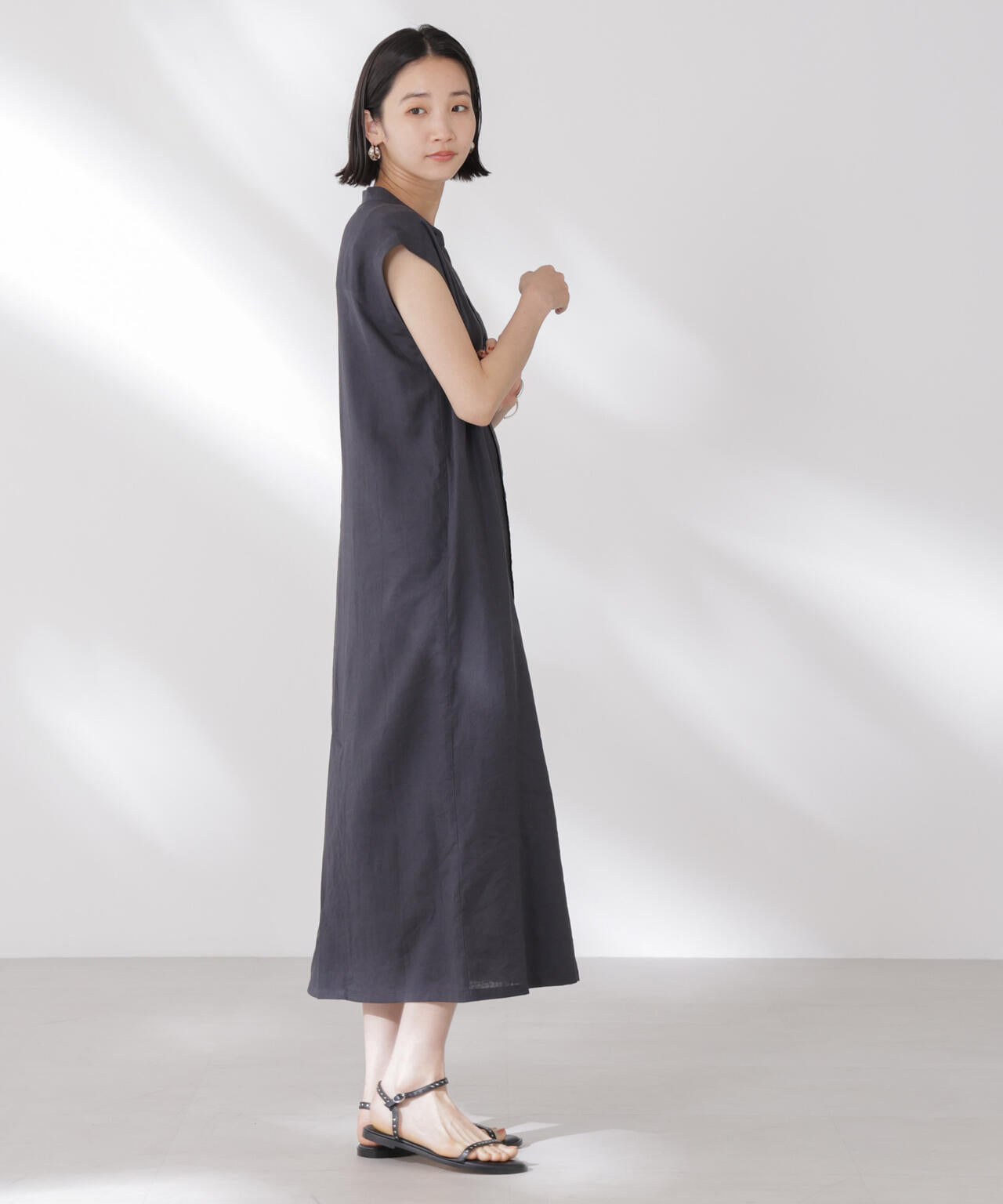 Anti Smell Linen フレンチスリーブワンピース