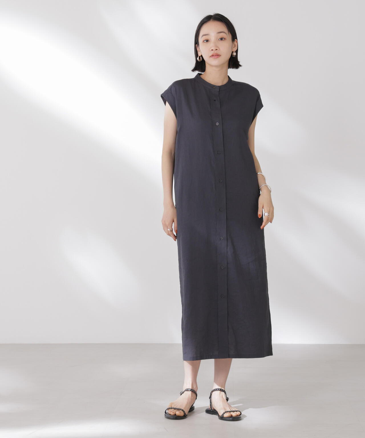 Anti Smell Linen フレンチスリーブワンピース